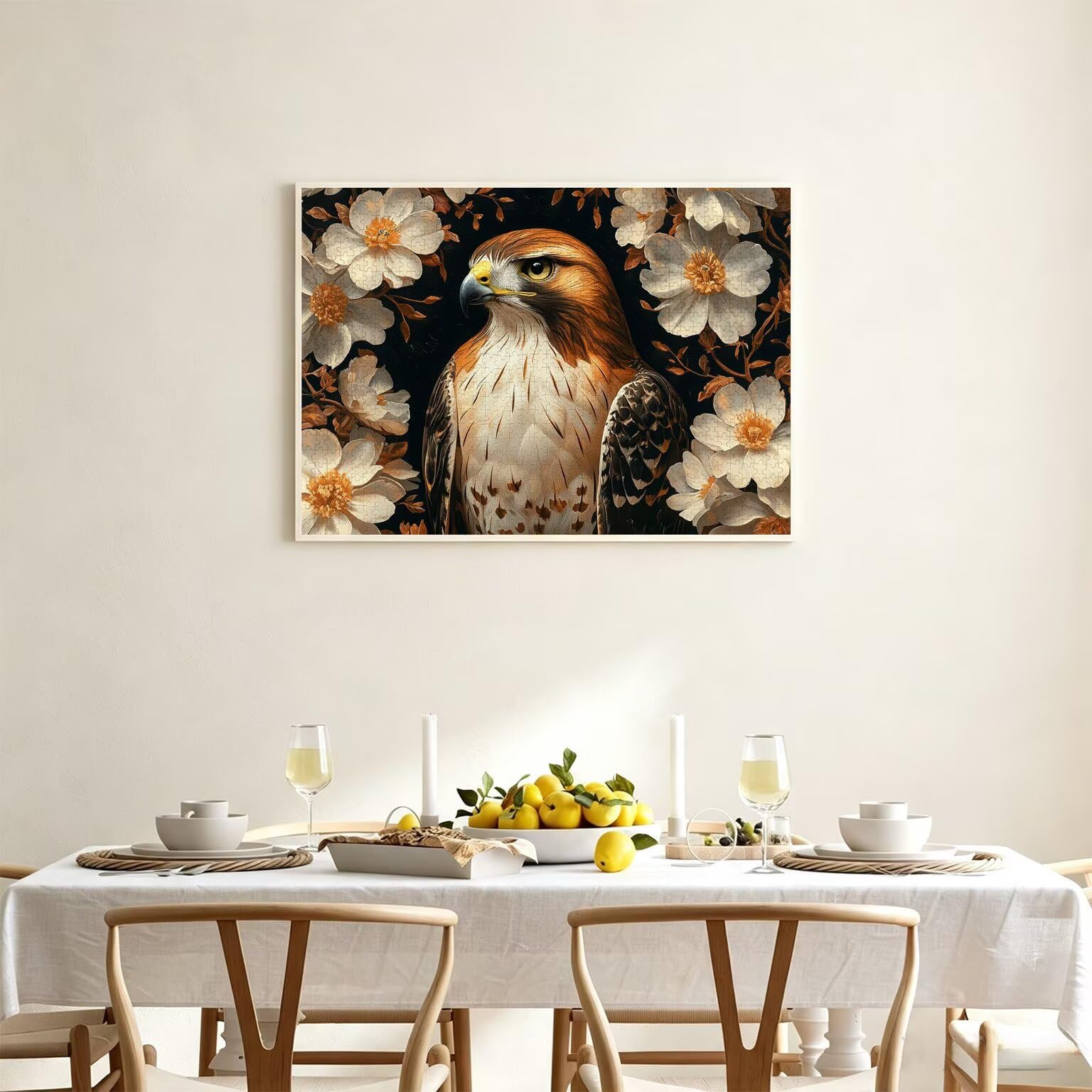 Puzzle 6000 sztuk 179 x 105 cm, Puzzle Dorośli Orzeł Kwiaty, n-384