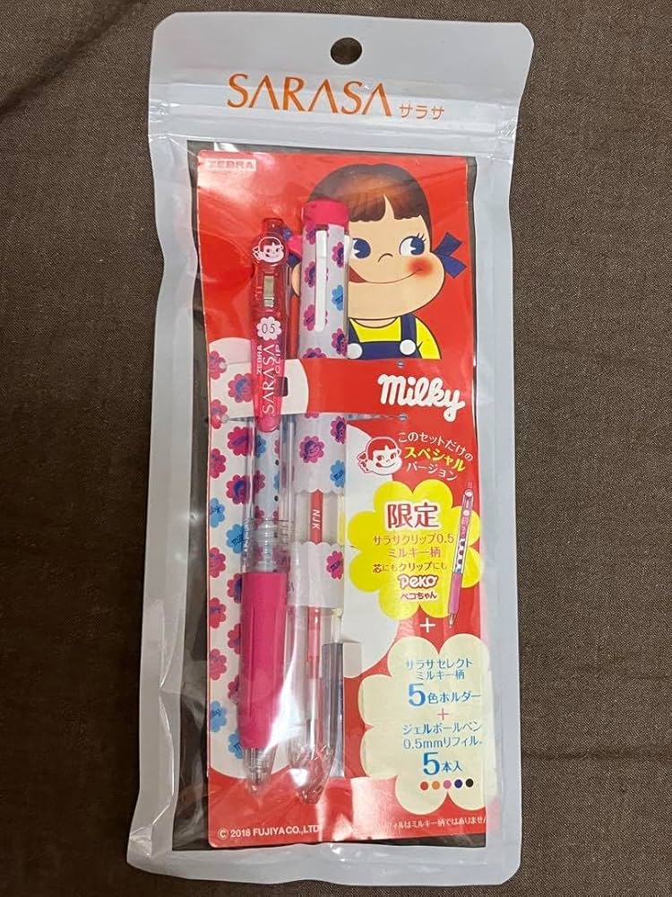 未開封】サラサクリップ✕不二家　ペコちゃん　ミルキー　限定品　ゼブラボールペン 不二家、ゼブラ／「サラサクリップ×不二家」コラボボールペン