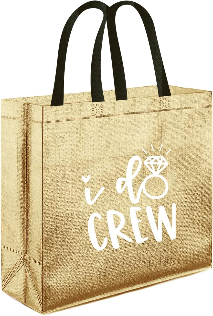 CUTERUI GIFTED 1 bolsa de regalo no tejida de Champagne I Do Crew para regalos de dama de honor, regalos de despedida de soltera