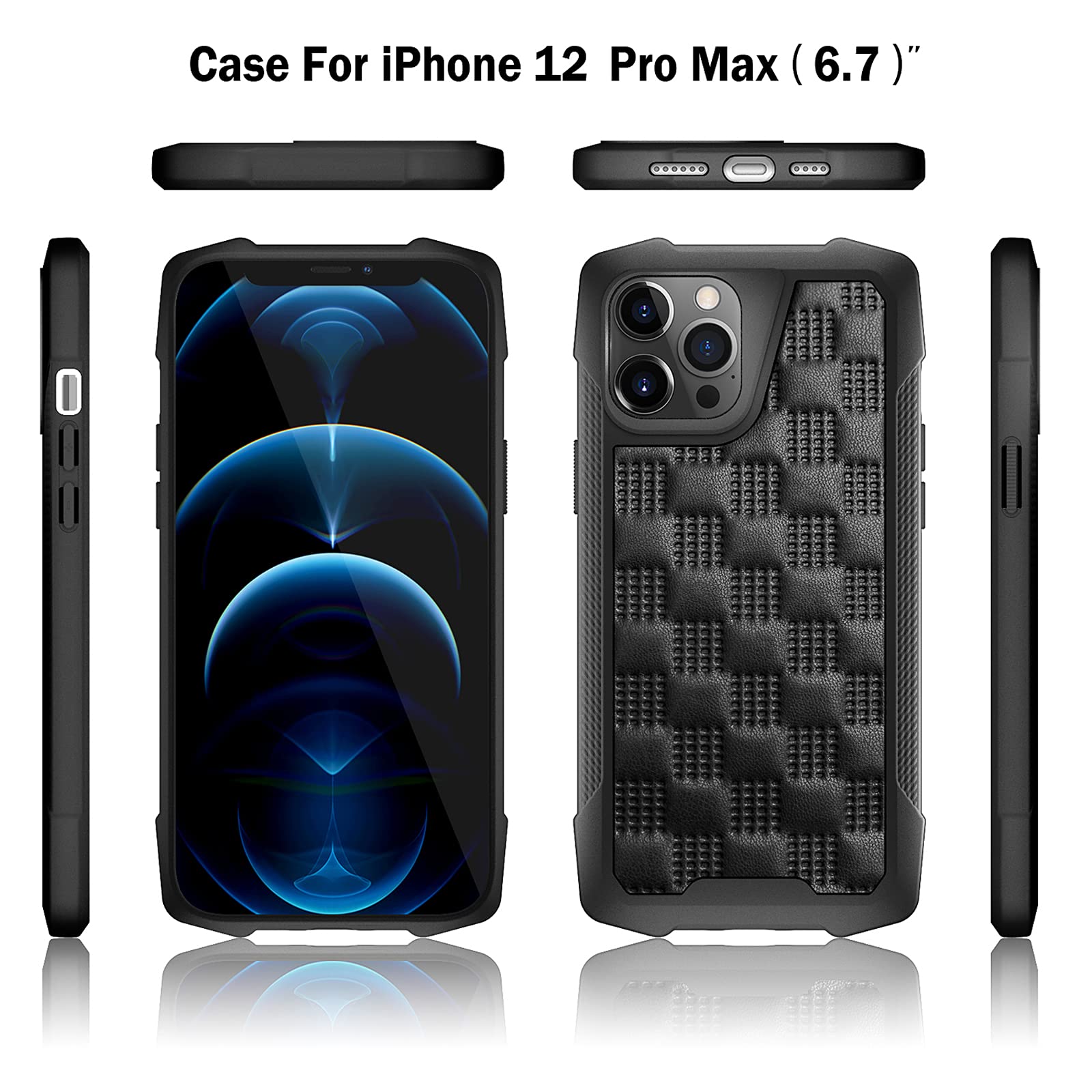Custodia Compatibile con iPhone 12 PRO Max, Cover Morbida Sottile in Pelle Antiscivolo Antiurto Protettiva Case per iPhone 12 PRO Max 6.7 Pollici 2020,Blu