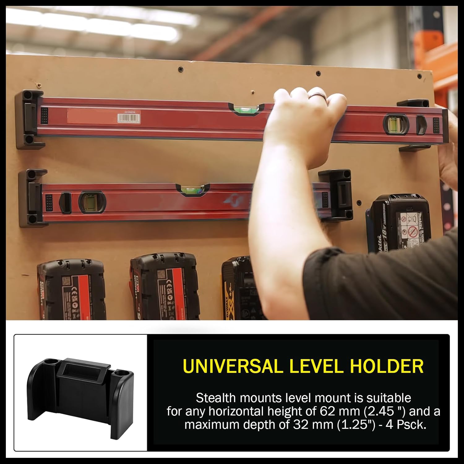 Universal Level Holder Fits All Brands Lock The Horizontal Bracket - Collocation Level Holder Mount Screw（ 4 Pack）