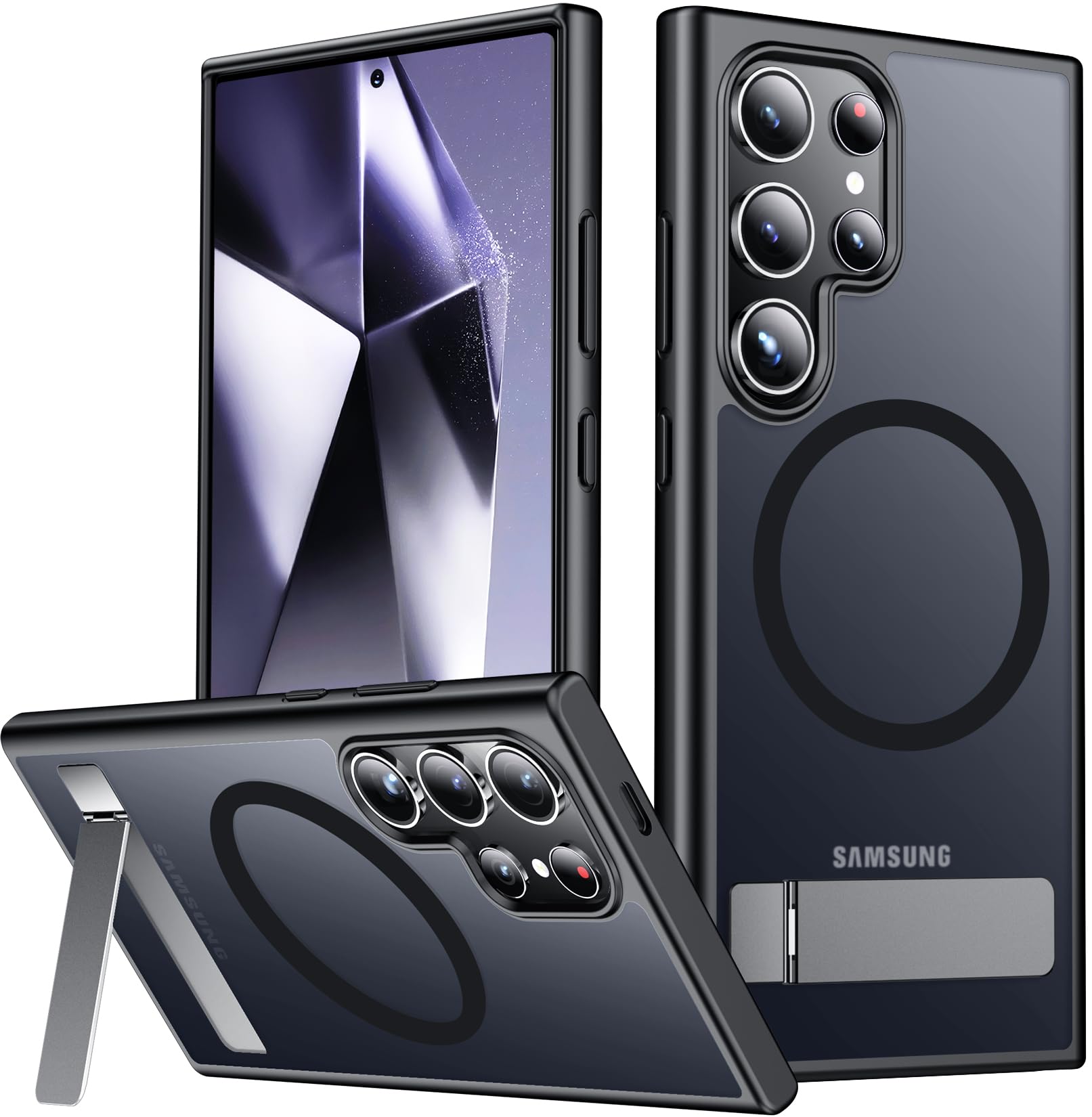 SPIDERCASE for Samsung Galaxy S24 Ultra Case,Built-in Stand,Black