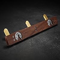 Vista 7 de NEWRAIN Wall Coat Racks with Hooks, Wall Mounted Coat Rack, Entryway Hanging Coat Rack, Metal Wood Coat Rack with 3 Hooks Rail for Coat, Scarf, Bag