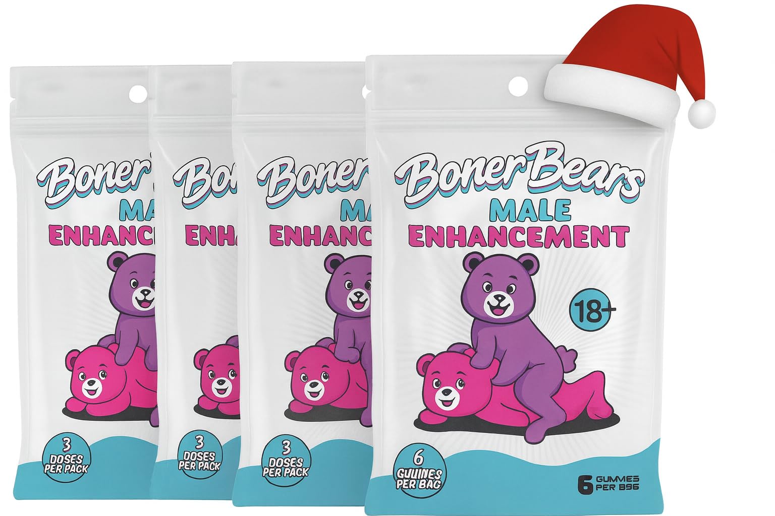 Boner Bears Box of 4 Packs - Boost Gummies for Men, Elite Booster, Power in Every bite, Vegan