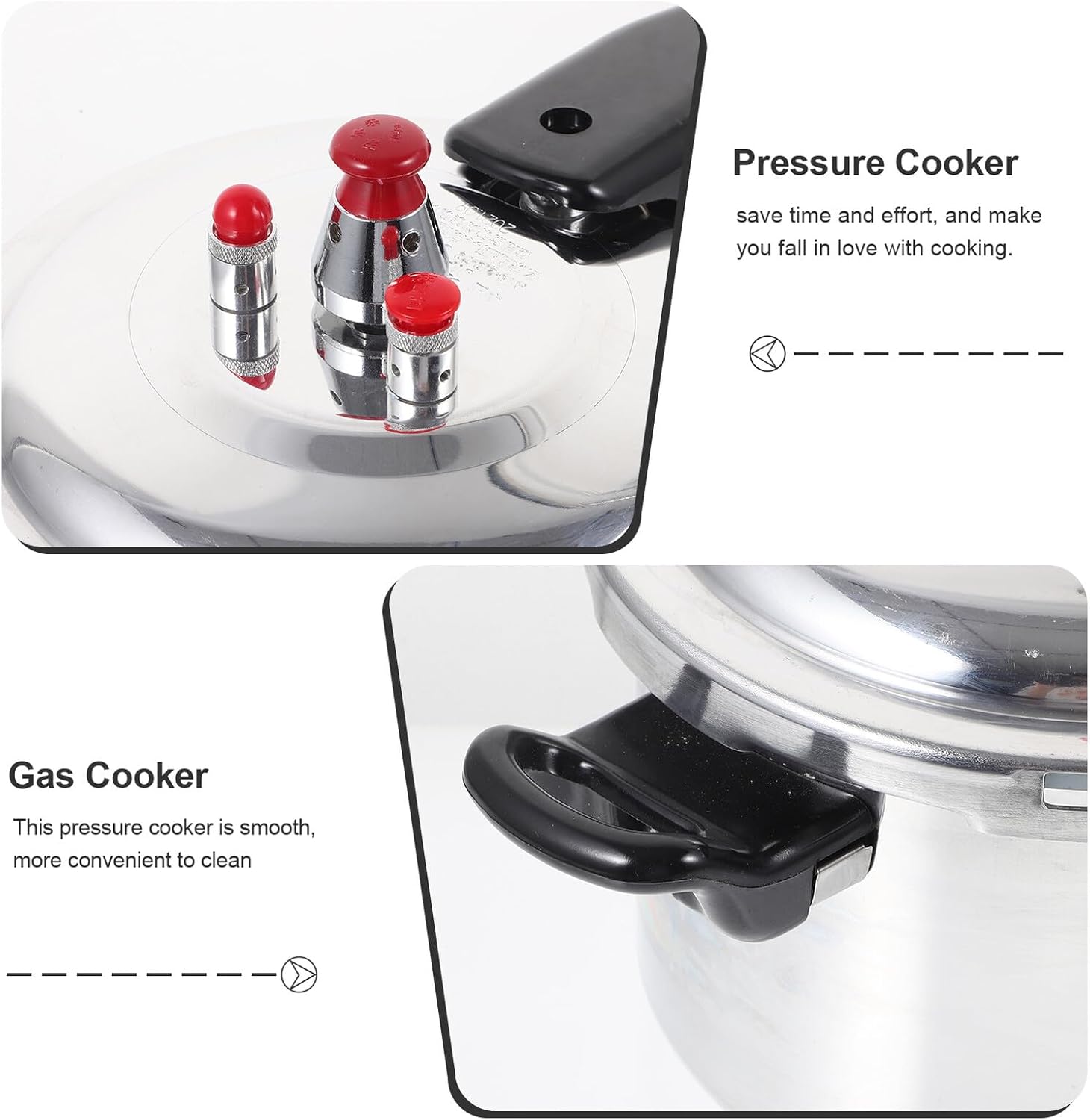 Composite Bottom Pressure Cooker for Gas and Induction Stove Multi-use Pot with Ergonomic Handle Safe Household Kitchen Accessory for Faster Cooking