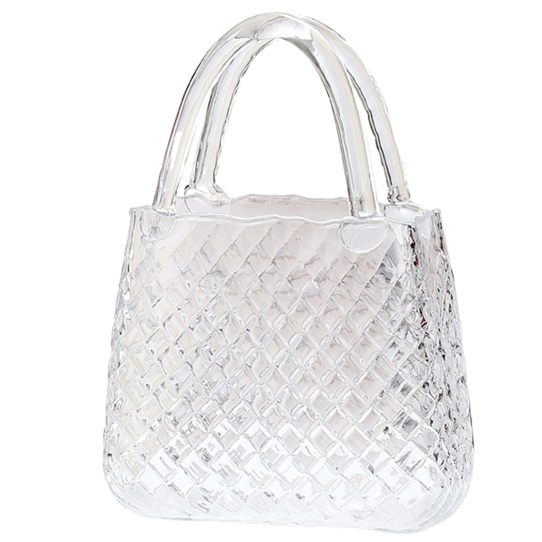 Fkngcp Transparent Glass Purse Vase Clear Purse Vase For Flowers 11.4X8.1x3.5'' Glass Handbag Decorative Flower For Centerpieces Wedding Table Decorations