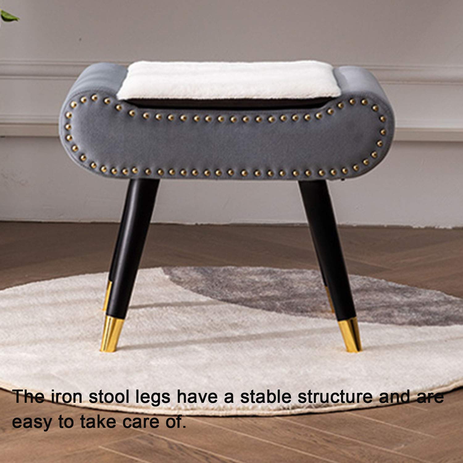 Amazon.co.jp: ベルベット収納ドレッサー スツール、化粧椅子イス