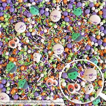 Sprinkle Pop Monster Mashup Sprinkle Mix, Orange, Black, Purple & Lime, 2oz