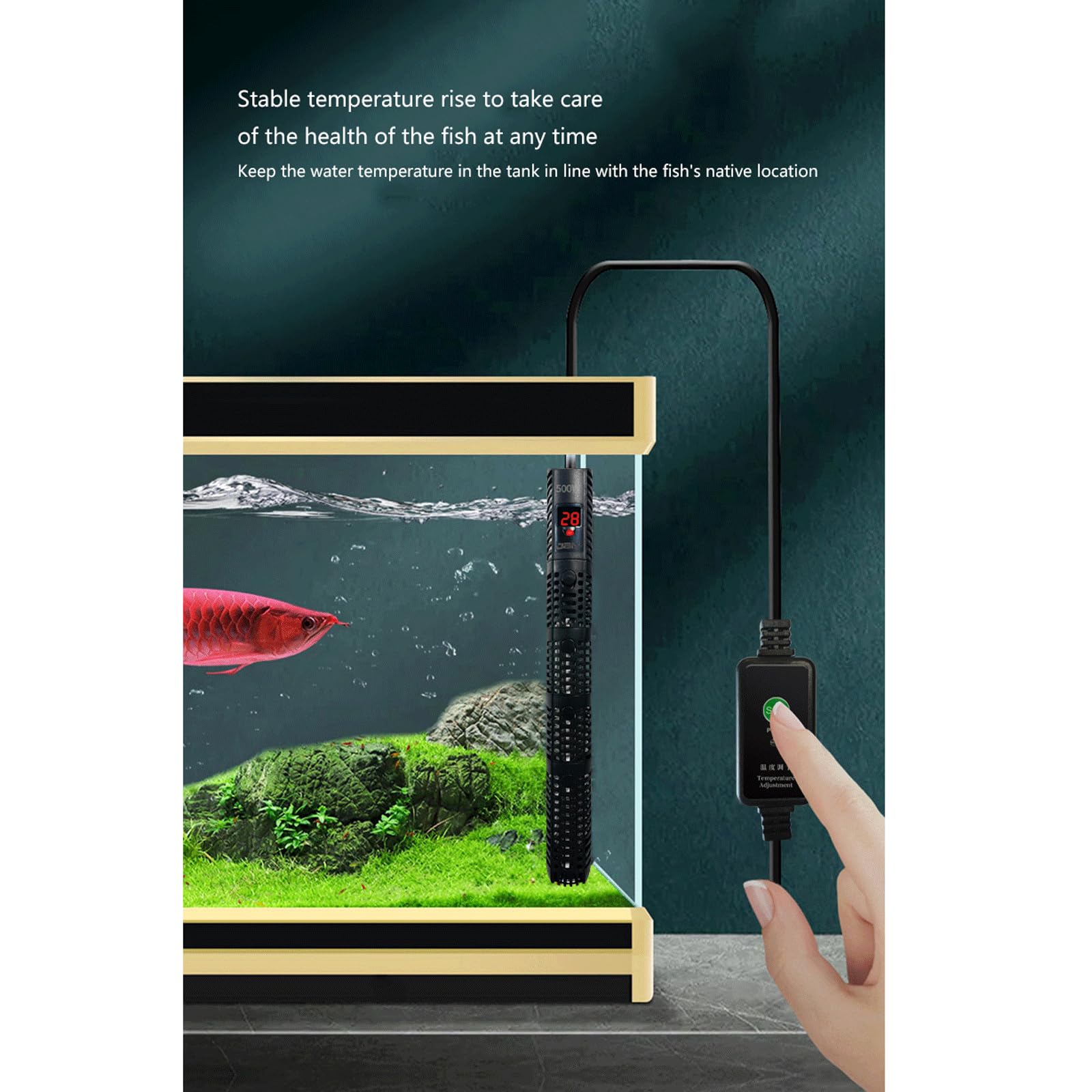 Acquario per Uso Domestico Asta di Riscaldamento Invertitore Riscaldatore A Risparmio Energetico Temperatura Costante Automatica E Alta Potenza,1200W