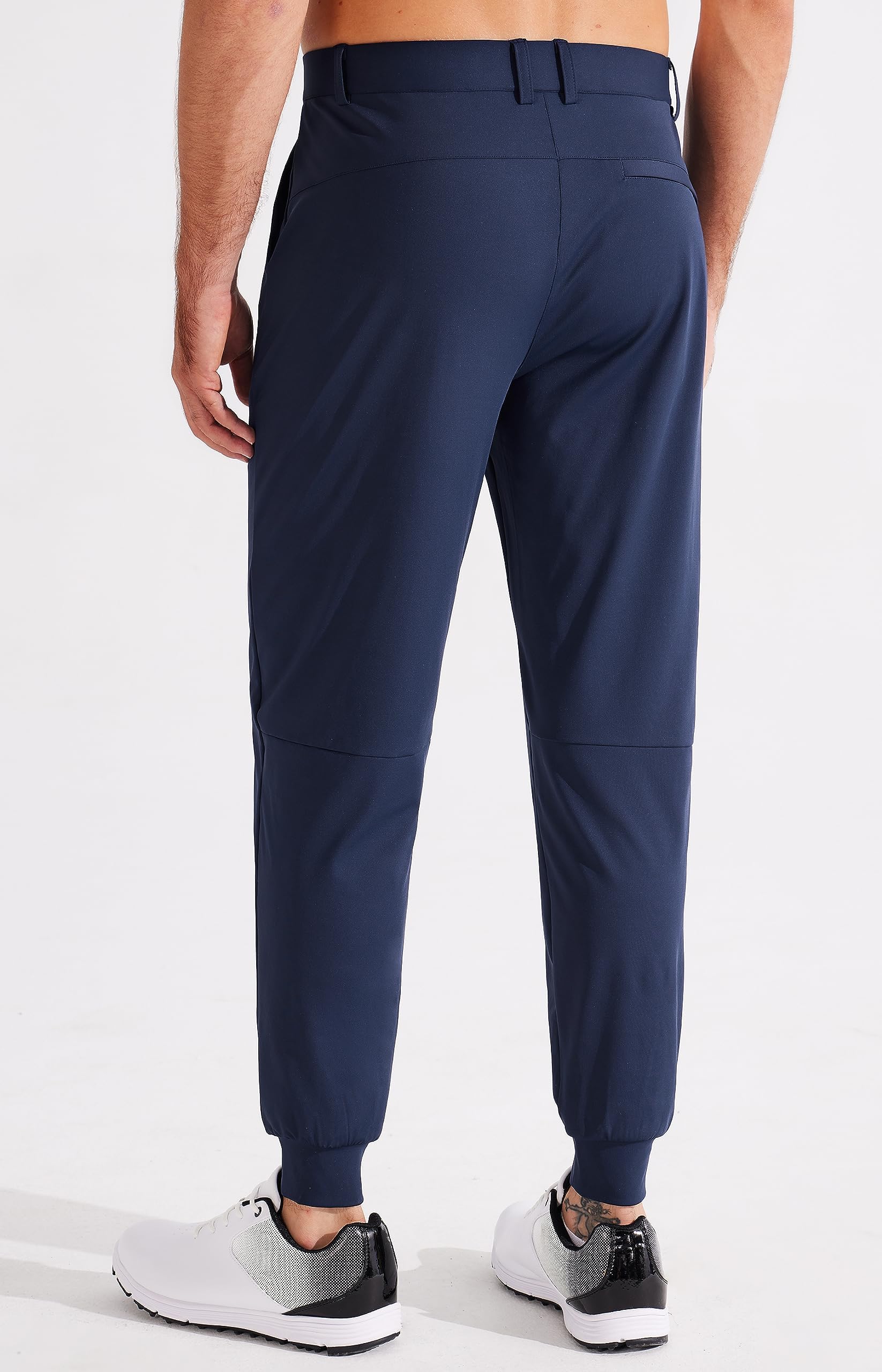 Libin Męskie spodnie golfowe joggery lekkie 3 kieszenie slim fit miękkie rozciągliwe zwężane sukienka robocza sportowa