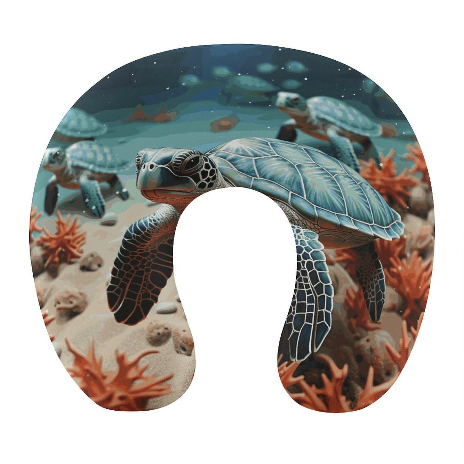 FekiLoot Turtle Starfish Travel Pillow,U Shaped Office Napping Pillow Support Neck and Head Comfortable Travel Neck Pillow U Shape Sleeping Essentials for Long Haul Flights