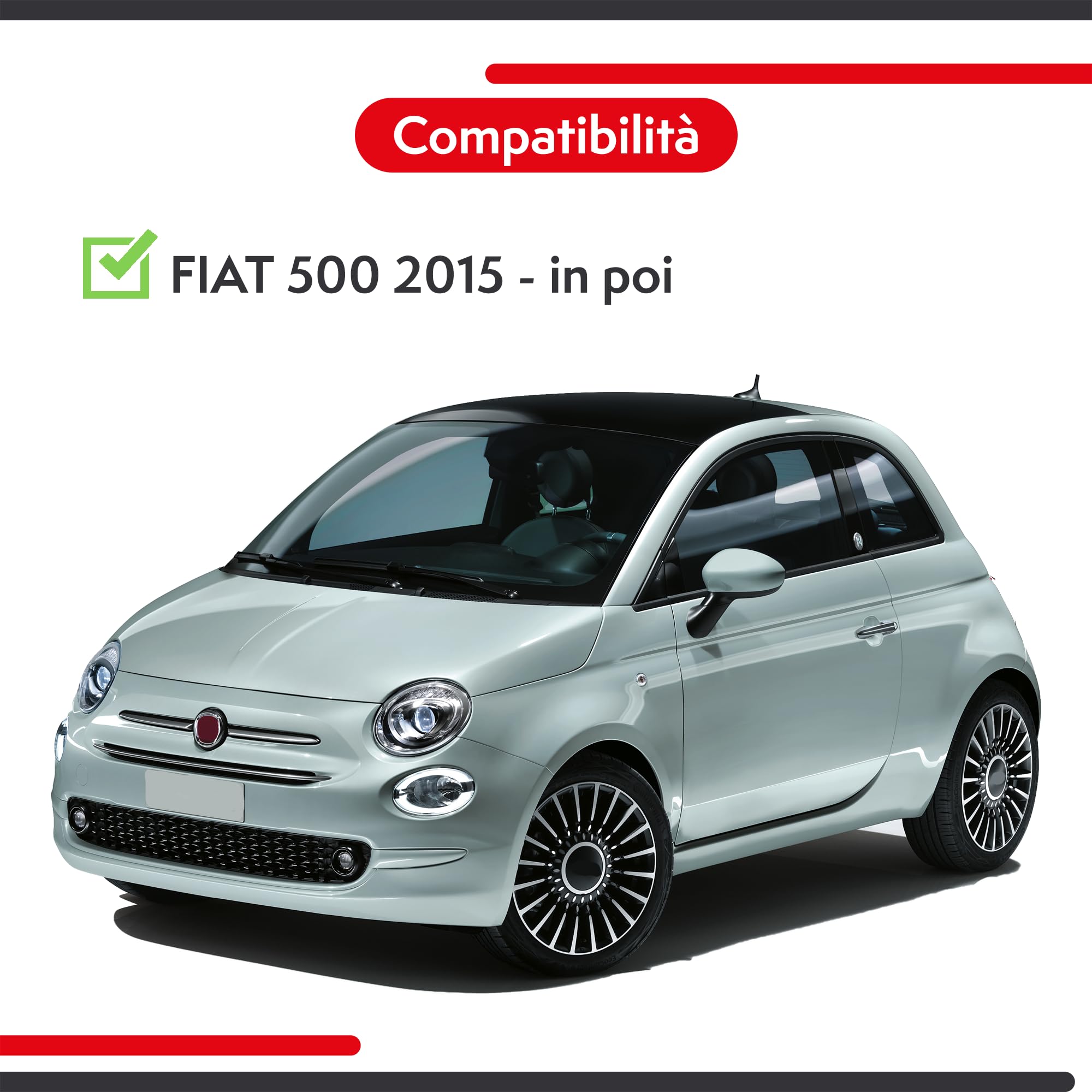 Polcar Fanale Posteriore Sinistro Per Fiat 500 2015-, Fiat 500 Abarth 595/695 2015- Hatchback, Senza Portalampada