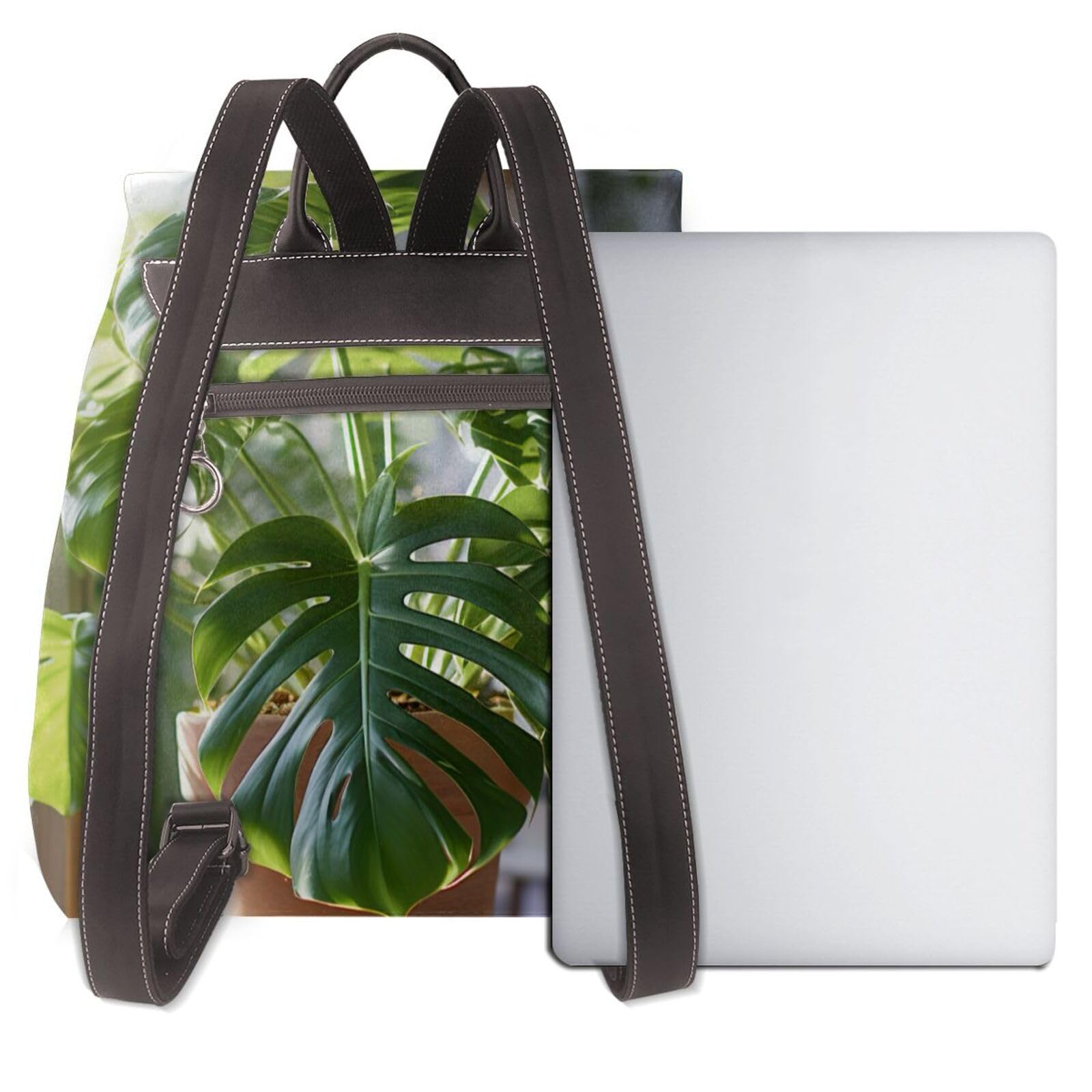Monstera Deliciosa Banana Palm Print Modny Damski Plecak Do Podróży Pracy Codziennego Użytku Weekendowe Wyjazdy Plecak