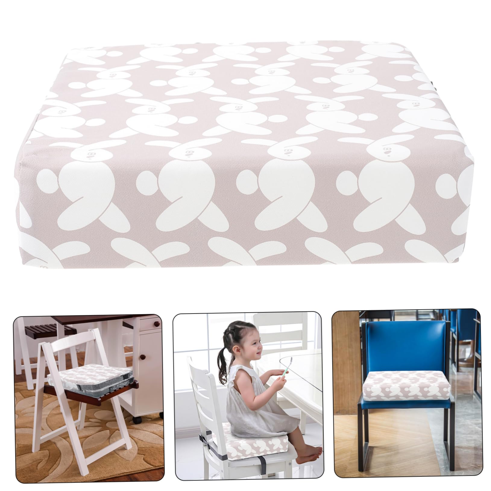Abaodam 1 Pc Cojín Asiento Que Aumenta La Altura Silla Portatil Tronas Para Cojín Para Silla Niños Chair Cojín Cuadrado Tela Niño Pequeño Accesorios Portátil Esponja