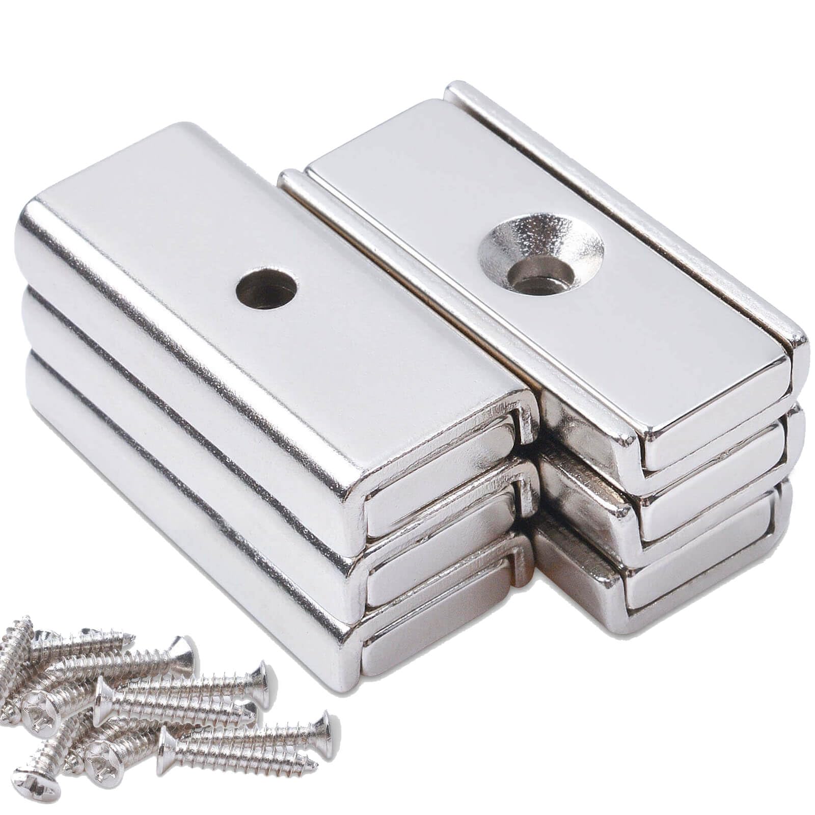 Strong Magnets, Neodymium Magnets with Holes for Crafts Muti-Use Heavy Duty Rectangular Magnets with Screws