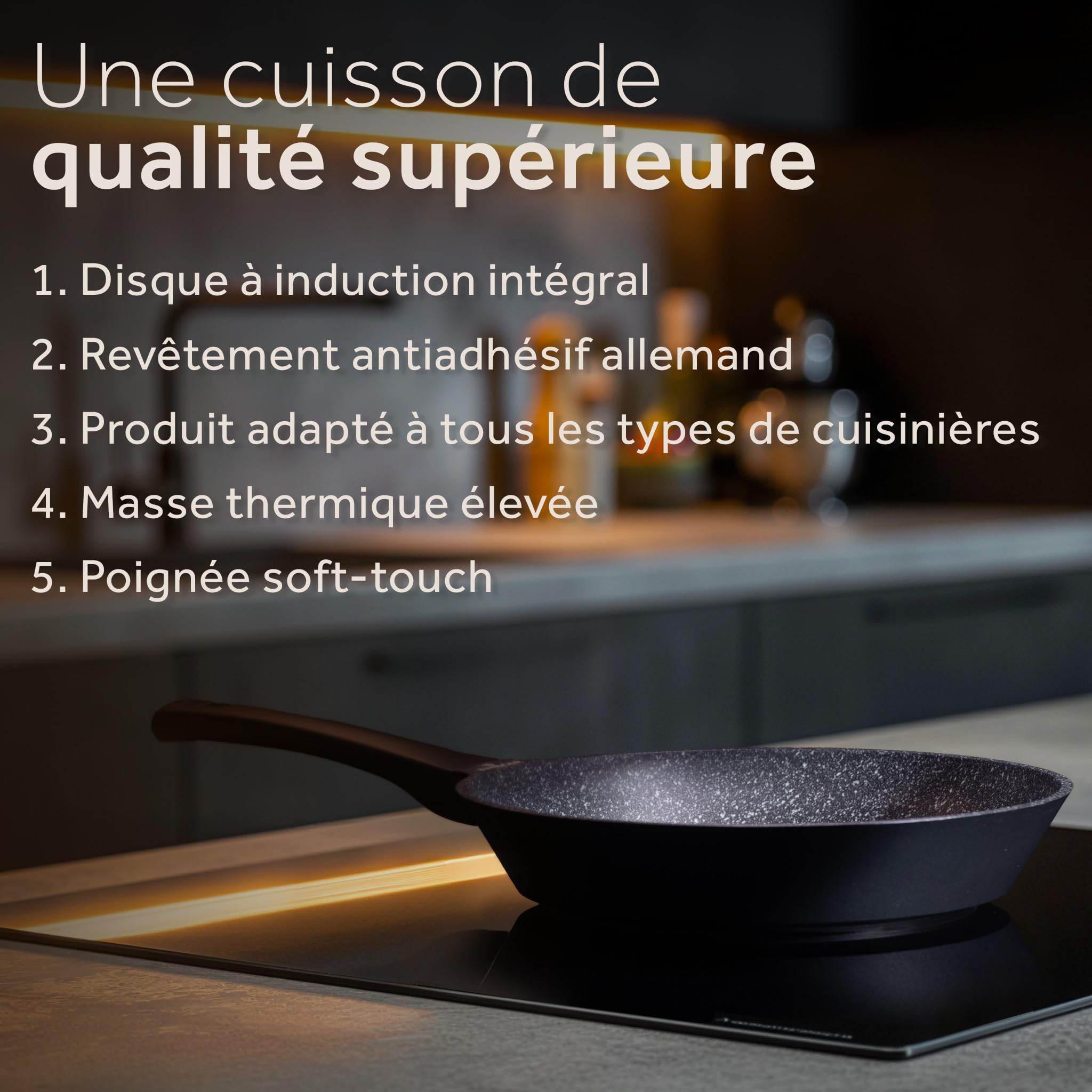 ZWIEGER Poêle à Frire 28 cm – Grande Poele Induction, Fonte d'Aluminium, Fond Inox Intégral, Compatible Tous Feux – Antiadhésif, Sans PFOA et PFOS