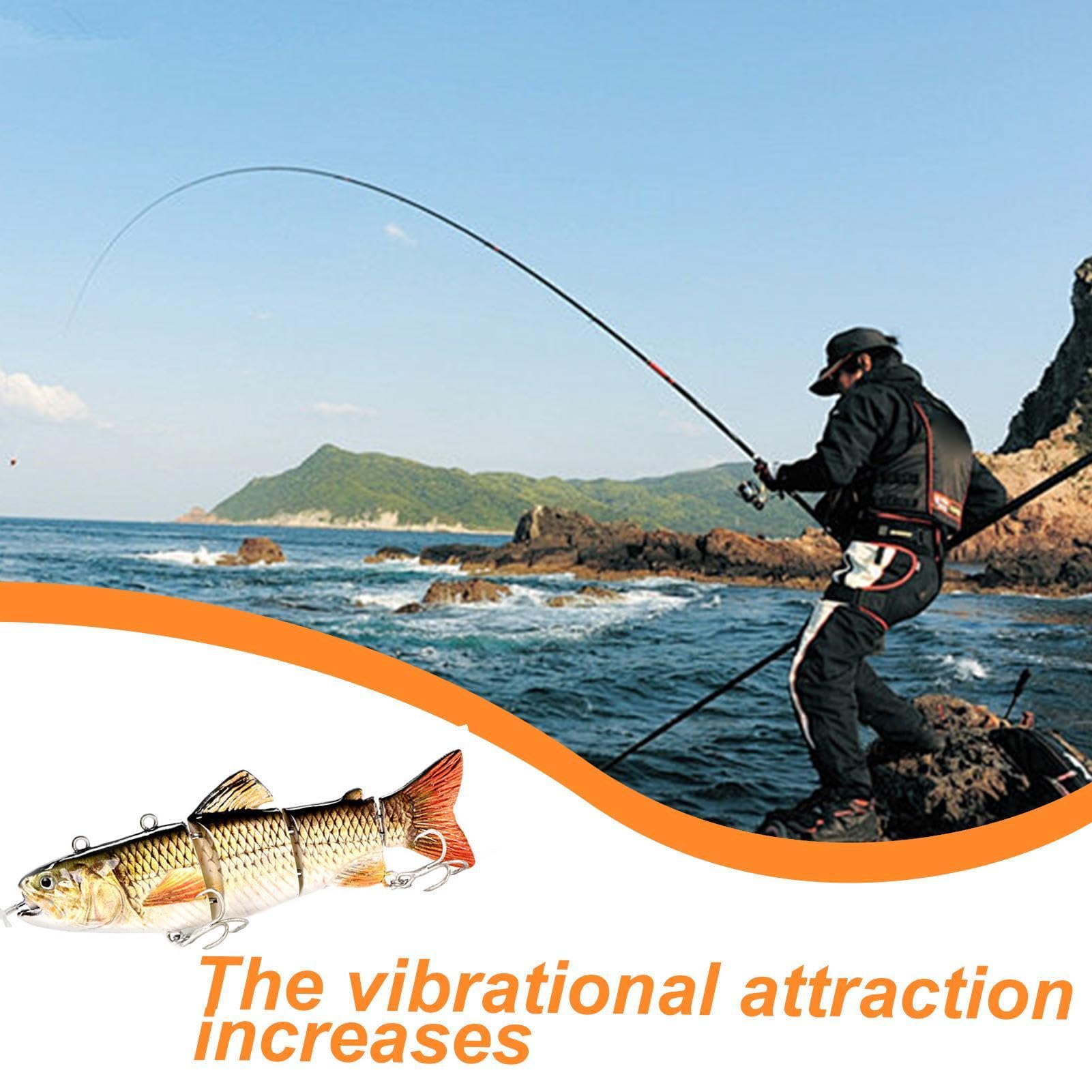Przynęta na robota, przynęta elektryczna Animowane miganie, powolne | Robotyczna przynęta do pływania, ładowalna Animowany, migający wobler o długich rzutach, wolno tonąc