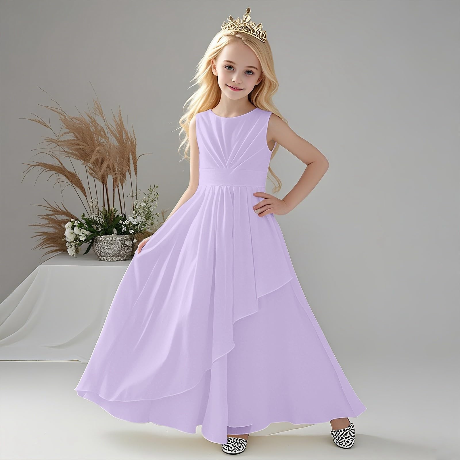 Vestidos de niña Para elegantes vestidos de fiesta sin mangas cuello redondo para actuaciones eventos de boda al aire libre Categoría de producto Vestidos Título del producto Vestidos de niña para
