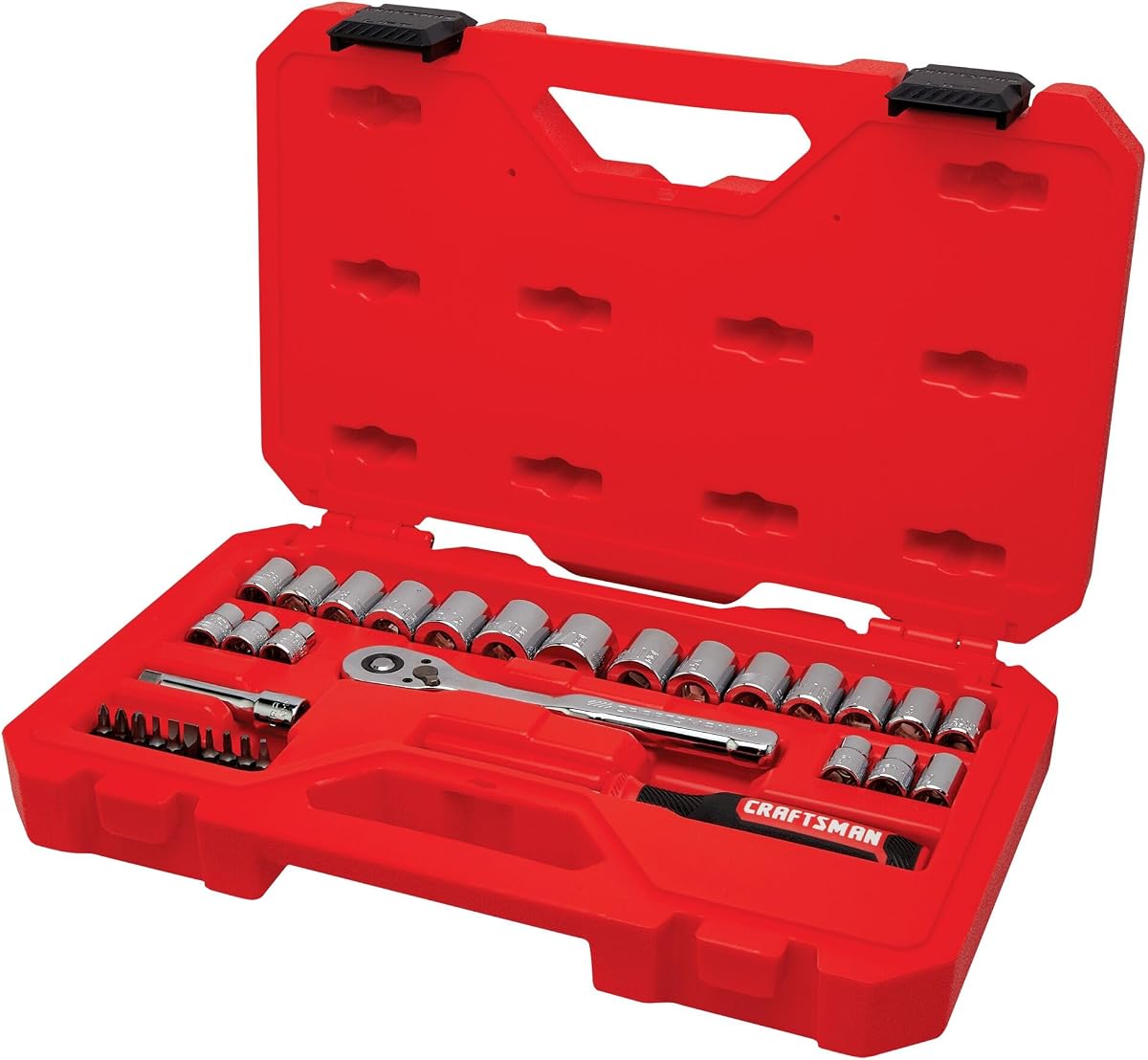 CRAFTSMAN Juego de herramientas mecánicas, 33 piezas, accionamiento SAE/métrico de 3/8 de pulgada (CMMT12113)