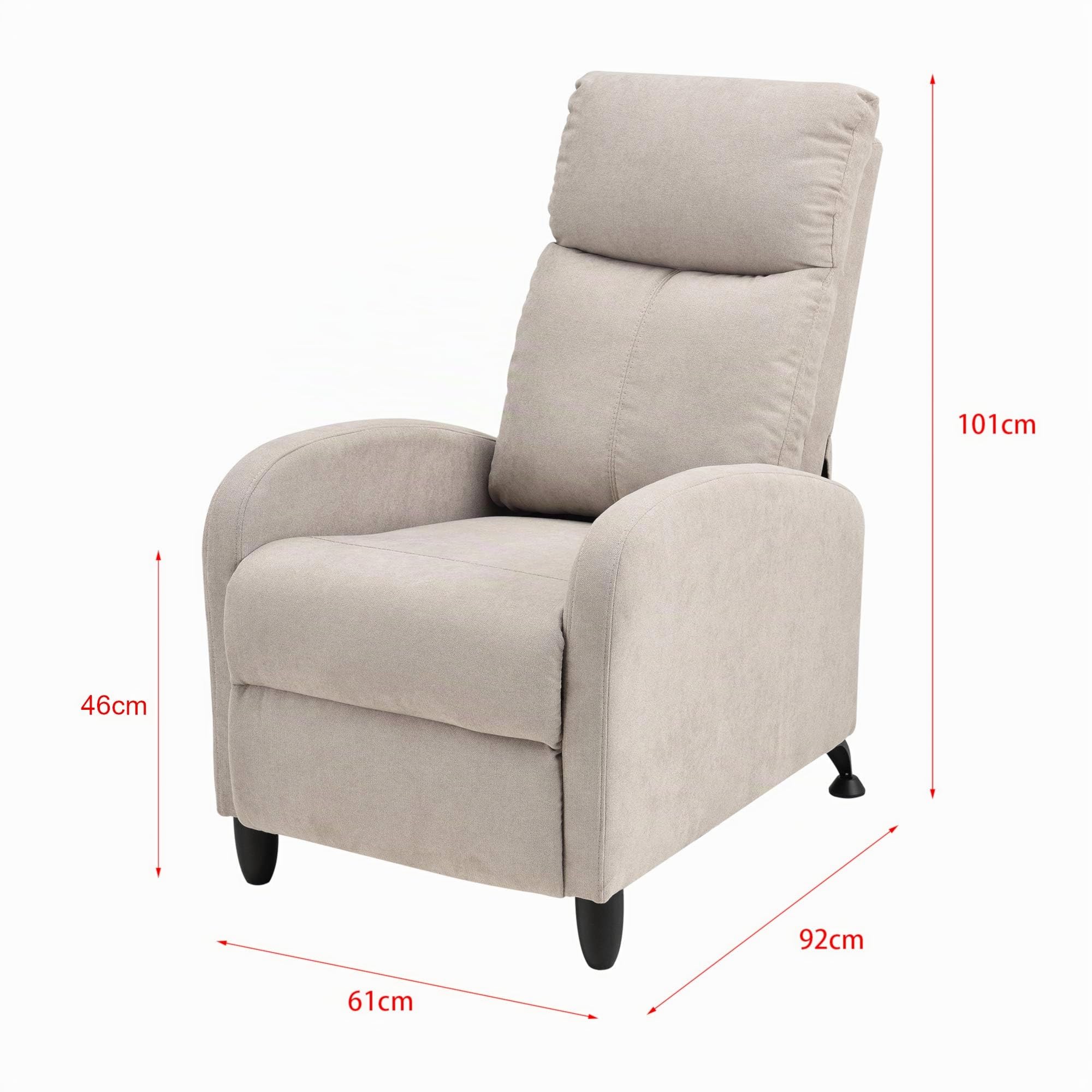[en.casa] Sillón Relax Elegante Butaca Reclinable 102x60x92 cm Asiento cómodo Poliéster Marrón