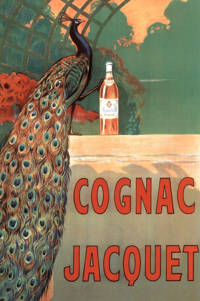 Amazon.com: Cognac Jacquet Poster Camille Bouchet Peacock Vintage