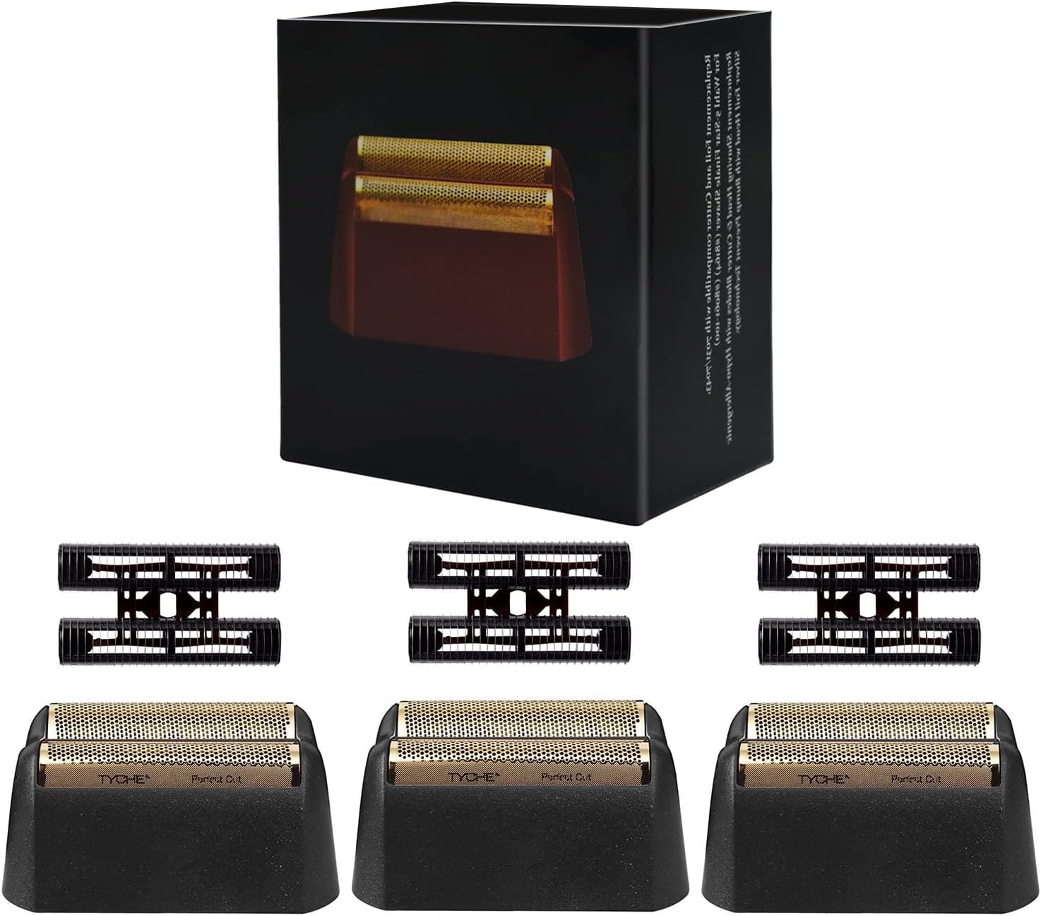 Professional 5 Star Series Finale Shaver Replacement Foil and Cutter Bar Assembly Compatible with wahl Foil Heads 7031-100/7043-100,Fit for #8061 8164 Shaver (Black 3 Pack)