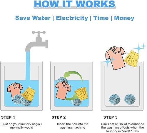 Miniatura 3 de Pelotas de lavandería de 4 piezas, bolas de detergente natural no químico para lavadora, bola de lavado ecológica y alternativa de detergente para
