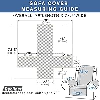 Vista 6 de XINEAGE Funda para Sillón Reclinable Resistente al Agua, Fundas Antideslizantes para Silla Reclinable para Silla Reclinable con Bolsillos, Fundas