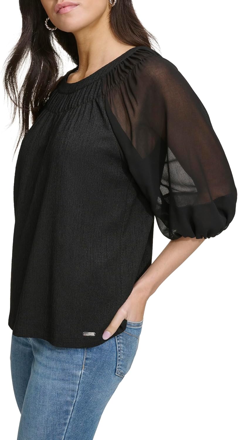 Calvin Klein Women's Short Sleeve Knit Top