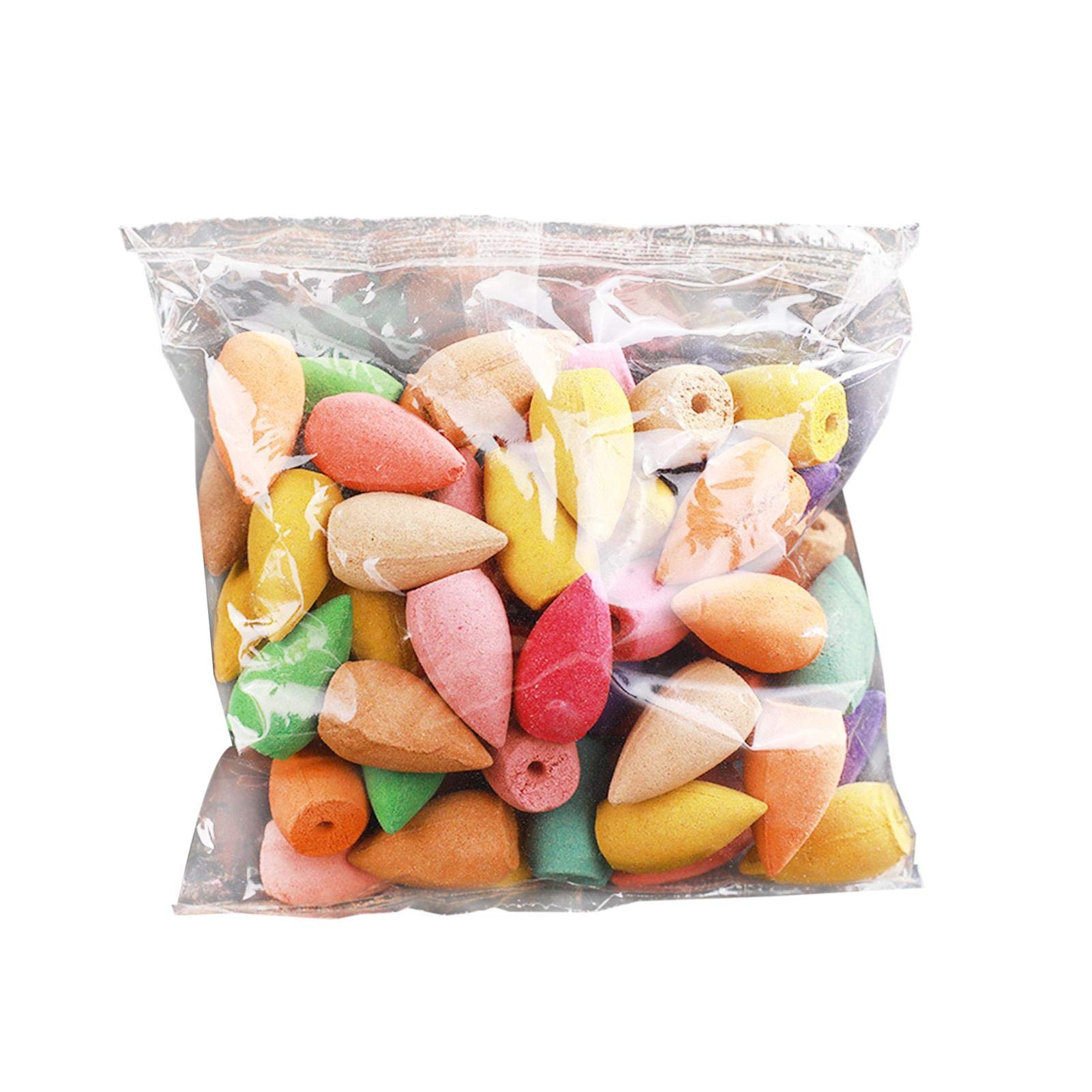 SeatechlogyBackflow Incense Cones | Natural Smoke Cones | 100 Pcs Mixed Aromatherapy Burner Cones for Home Office Kitchen Bedroom Yoga Room