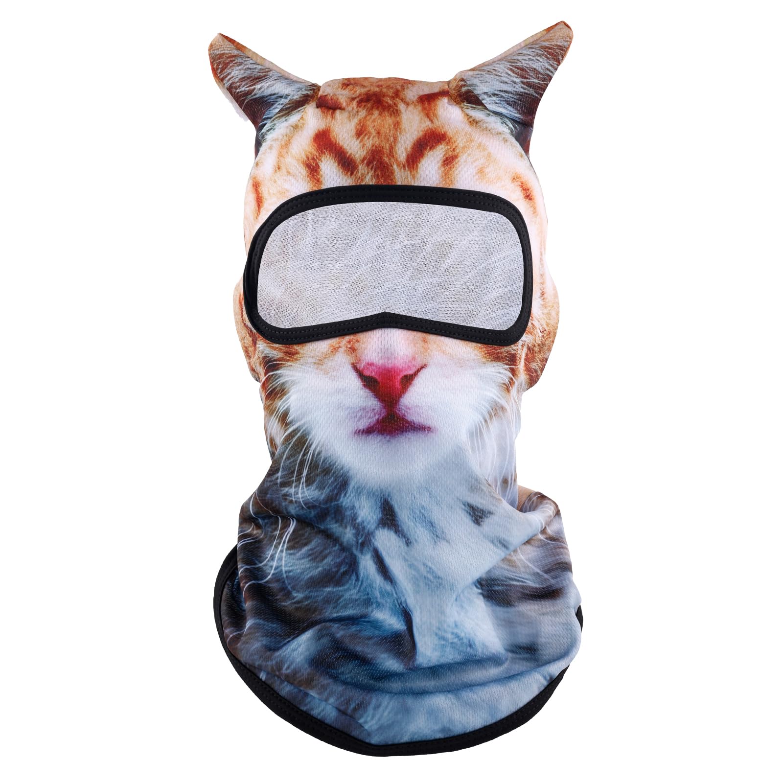 3D Cat Ski Balaclava Face Mask with Ears, Funny Cat Balaclava