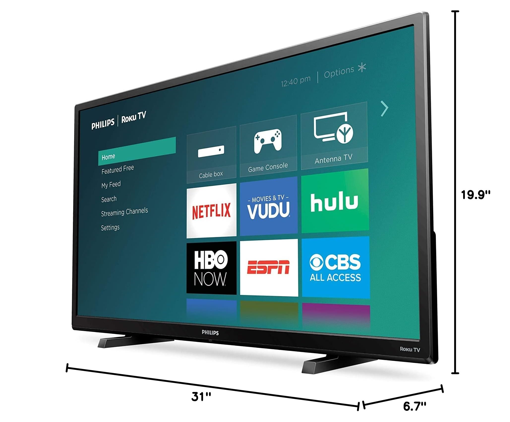 PHILIPS 32" Class HD (720P) 120PMR Mobile App | Compatible with Netflix Disney+ YouTube AppIe TV Alexa and Google Assistant 32PFL (Renewed)