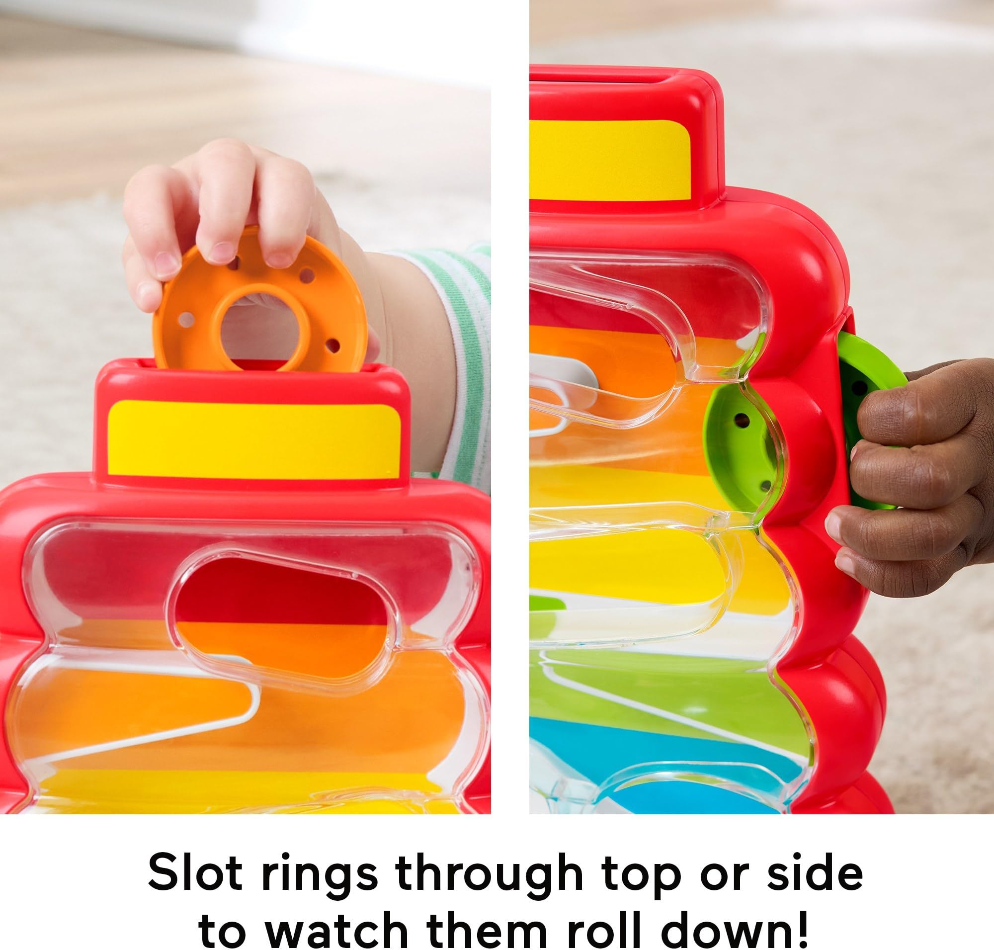 Fisher-Price Baby & Toddler Toy Drop Through Rock-a-Stack, Coin Drop Activity for Developmental Play Infants Ages 9+ Months