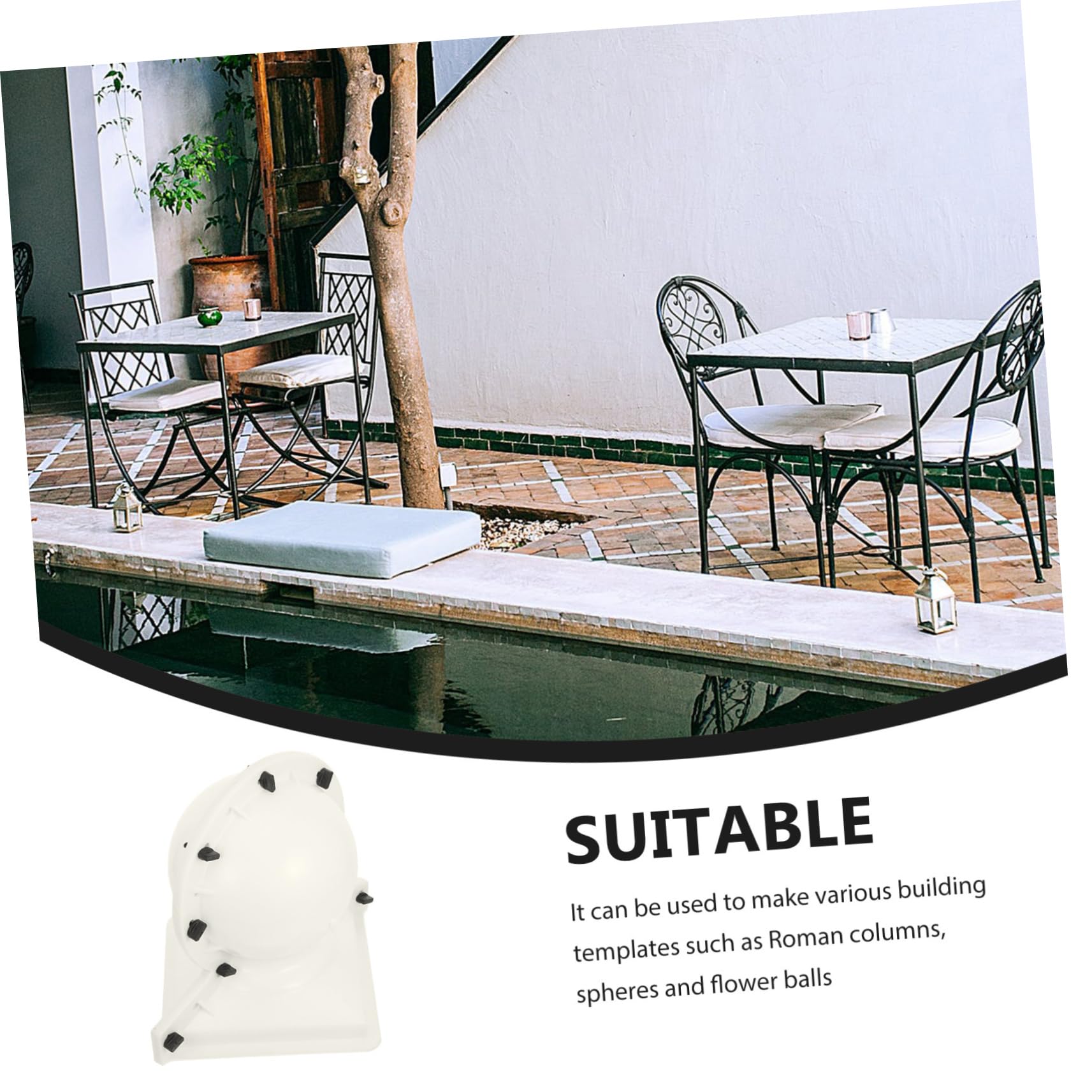 Toddmomy Kugelförmige Bauvorlage für Römische Säulen mit Blumenmuster aus Pp Benutzerfreundlich und Vielseitig für Garten und Innendekoration mit Feng Shui Effekt Zufällige Farbe
