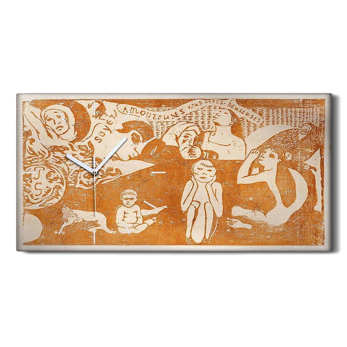 Horloge sur Toile Soyez Amoureuses Vous Serez Heureuses Déco Art