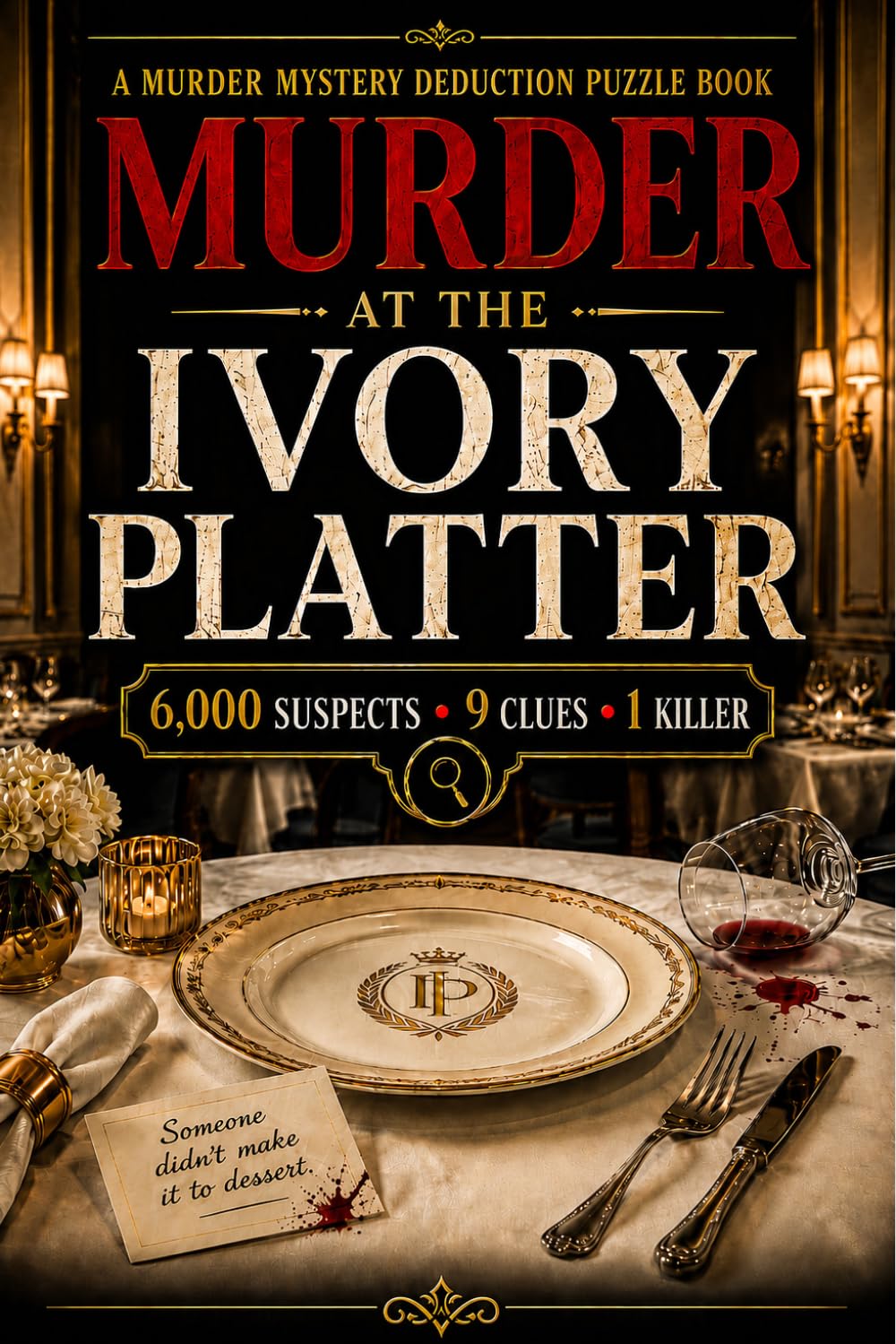 Murder at the Ivory Platter: A Mystery Deduction Puzzle Book for Adults with 6,000 Suspects, 9 Clues and 1 Killer