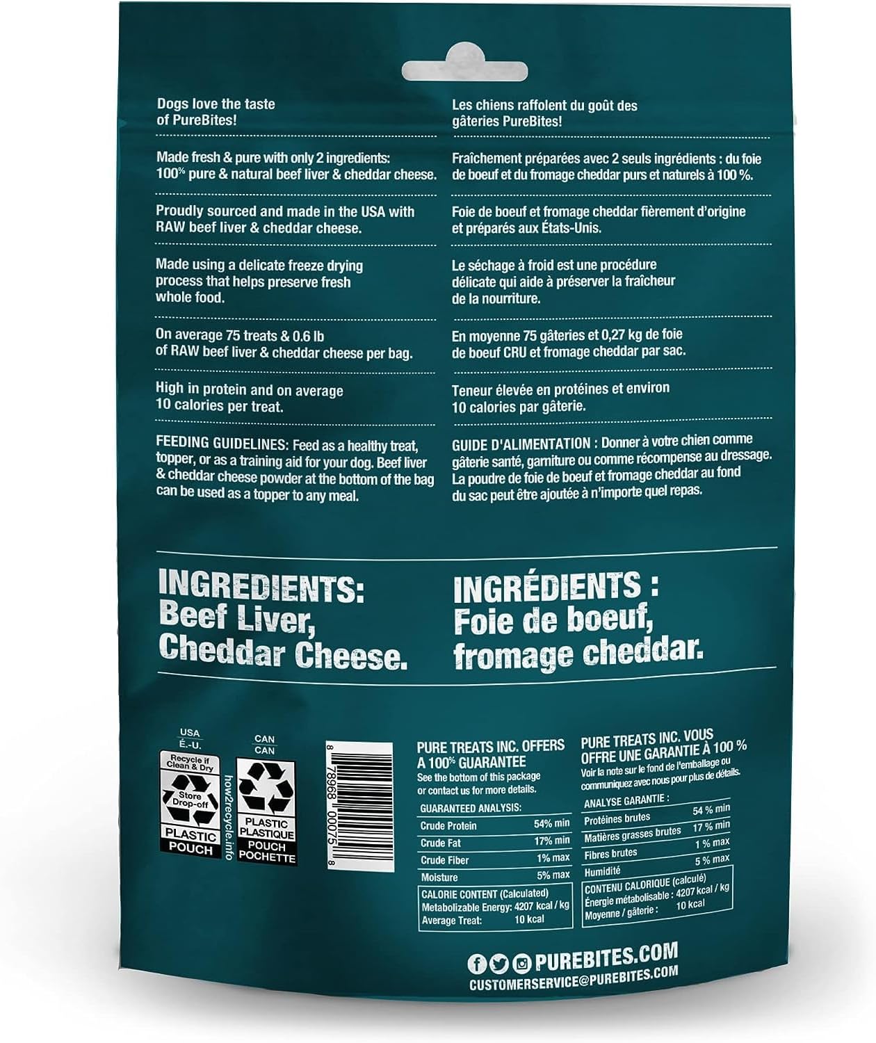 PureBites Beef Liver & Cheese Freeze Dried Dog Treats 4.2 oz - Pack of 3