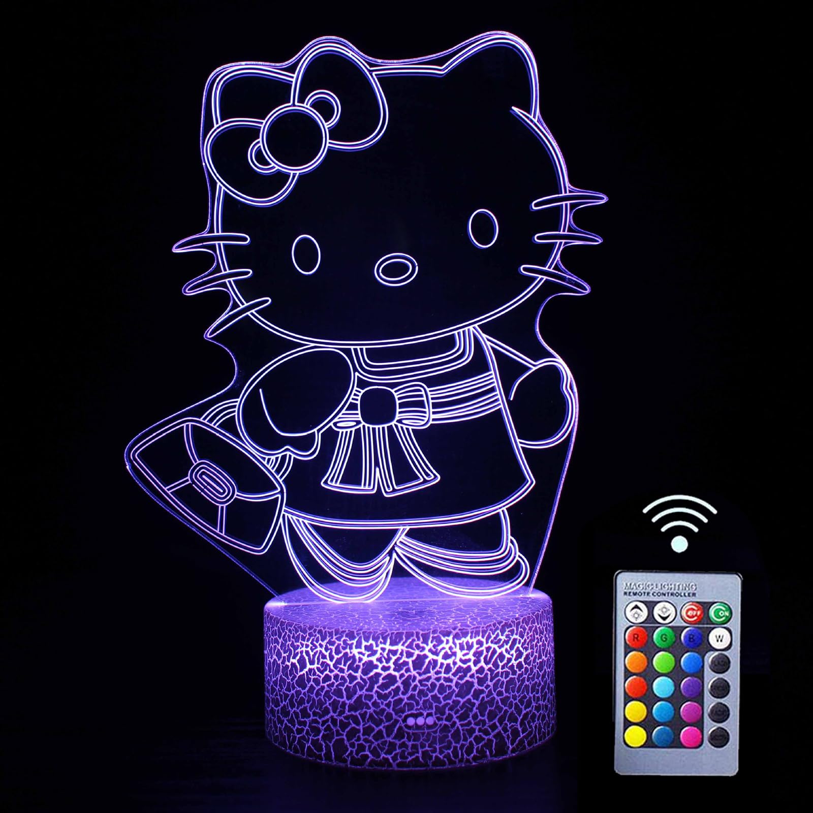 Kitty Night Light Gifts for Kids, Kitty Led Light with Remote & Smart Touch, 16 Colors Change Decor Lamp, Kitty Bedside Lamp as Room Decor, Holiday Kitty Gifts for Christmas Birthday Boys Girls