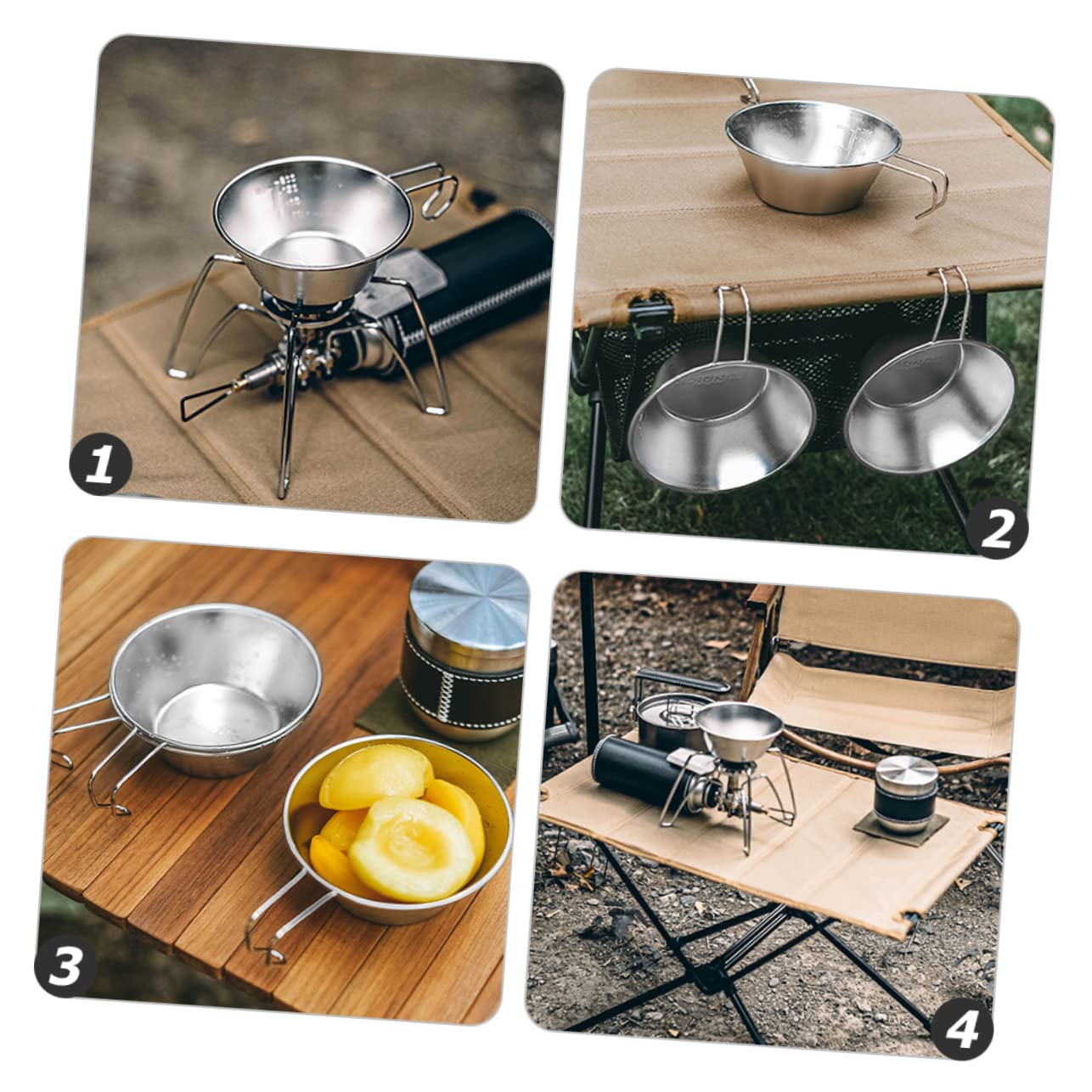 VICASKY Water Cup Bowl Multi Function Camping Supplies for Outdoor Activities for Hiking Backpacking and Picnics Smooth Surface Design Comfortable Grip