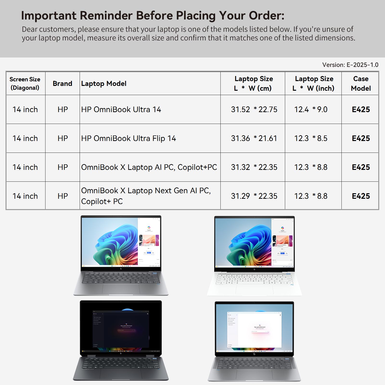Smatree 14 inch Laptop Sleeve for HP OmniBook Ultra 14/Ultra Flip 14, for HP OmniBook X Laptop AI PC/Next Gen AI PC, Case with Accessory Pocket, YKK Zipper, Patented Super Corner Design (E425)