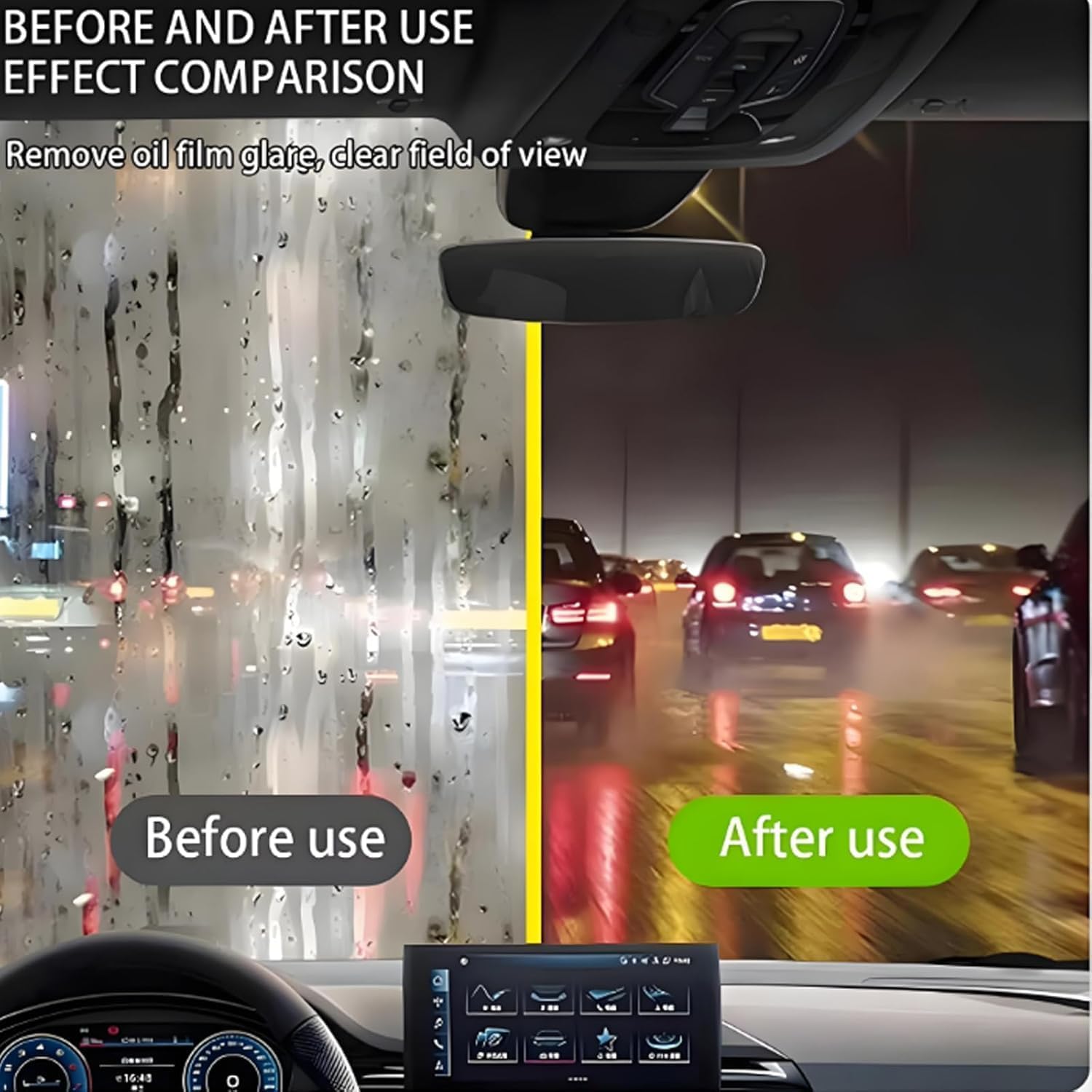 2026 Neu Clear Vision Autoglasreiniger, 150ml 2.0 Clearvision,Automotive Oil Film Cleaning Brush, Windshield Clean Brush, Glass Oil Film Cleaning Brushs für Autofenster und Rückspiegel (2 Set