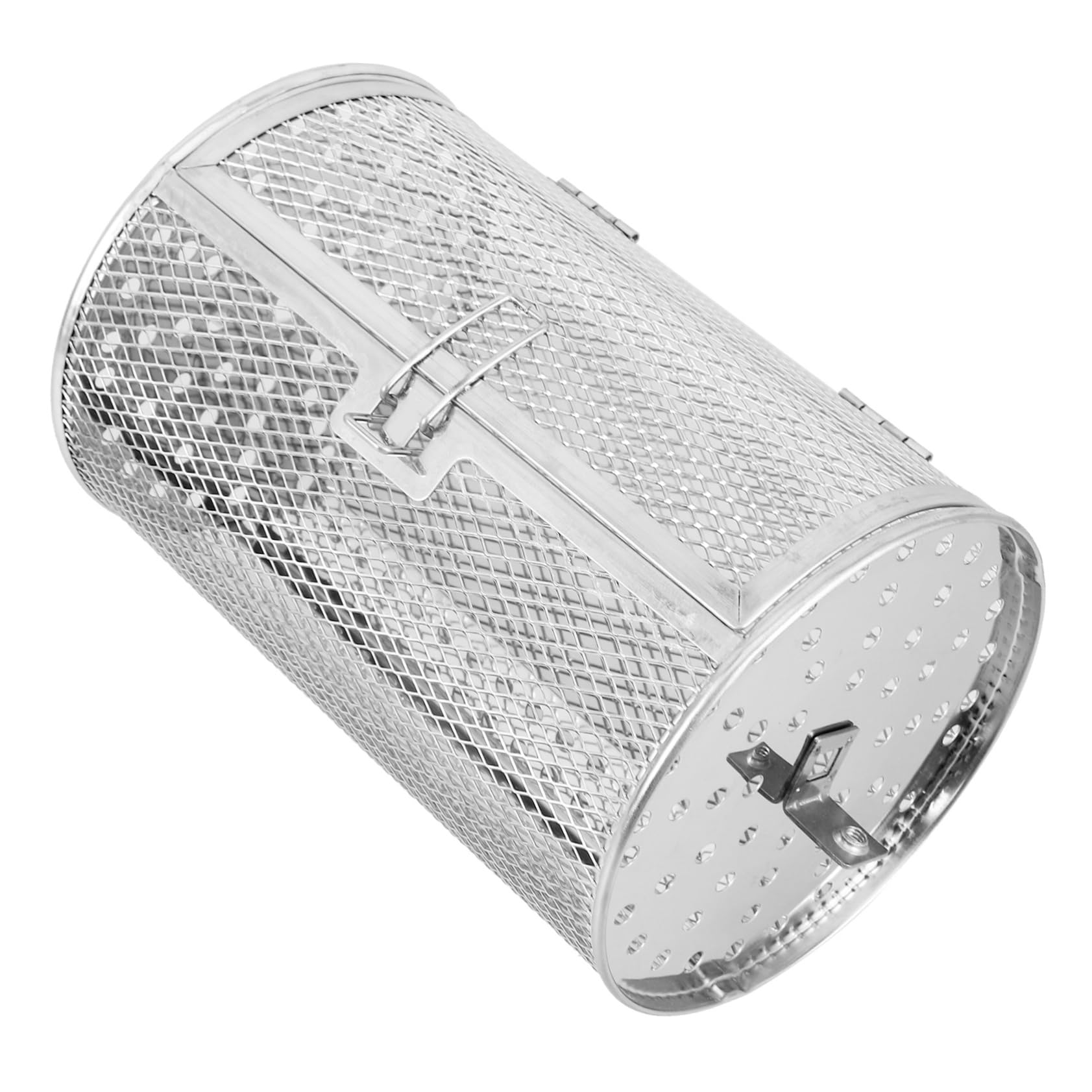 JECOMPRIS Stainless Steel Rotisserie Basket Grill Basket for Barbecue Metal Rotating Cage Easy to Use for Outdoor Picnic and Family Gatherings