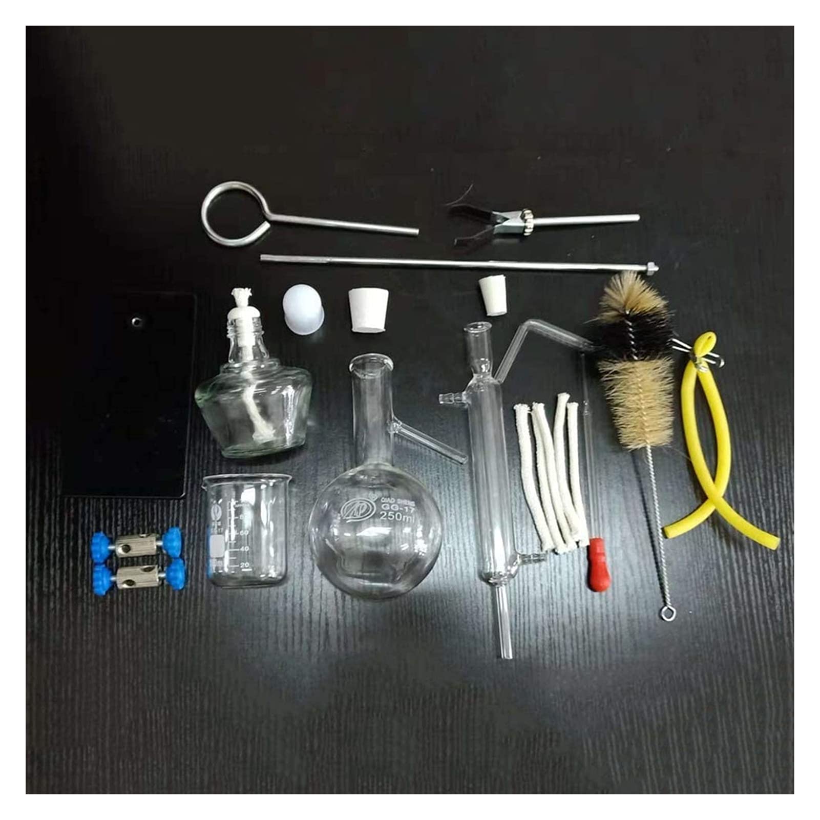 Aparato de destilación de aceite esencial de laboratorio, con tubería de condensador Distilación del hogar Distillero de alcohol, destilador de agua Purificador Kits de cristalería, equipo de experime