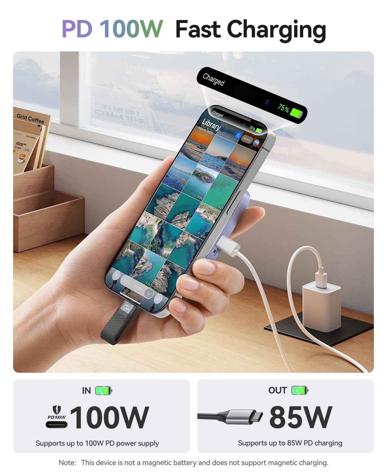 ORICO Magnetyczny futerał M.2 NVMe SSD do iPhone'a 15/16/17 Pro - USB-C 3.2 Gen2 10 Gbps, nagrywanie 4K ProRes, ładowanie PD 100 W, SSD 2230/2242 2 TB - AP42P (zielony)
