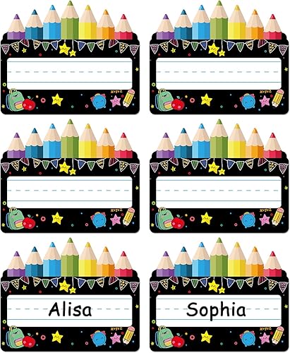 SICOHOME Etiquetas adhesivas de nombre, 48 unidades, etiquetas de nombre para niños, aulas, escritorio, placas de identificación, lápices escolares, SICOHOME Etiquetas adhesivas de nombre, 48 unidades, etiquetas de nombre para niños, aulas, escritorio, placas de identificación, lápices escolares,