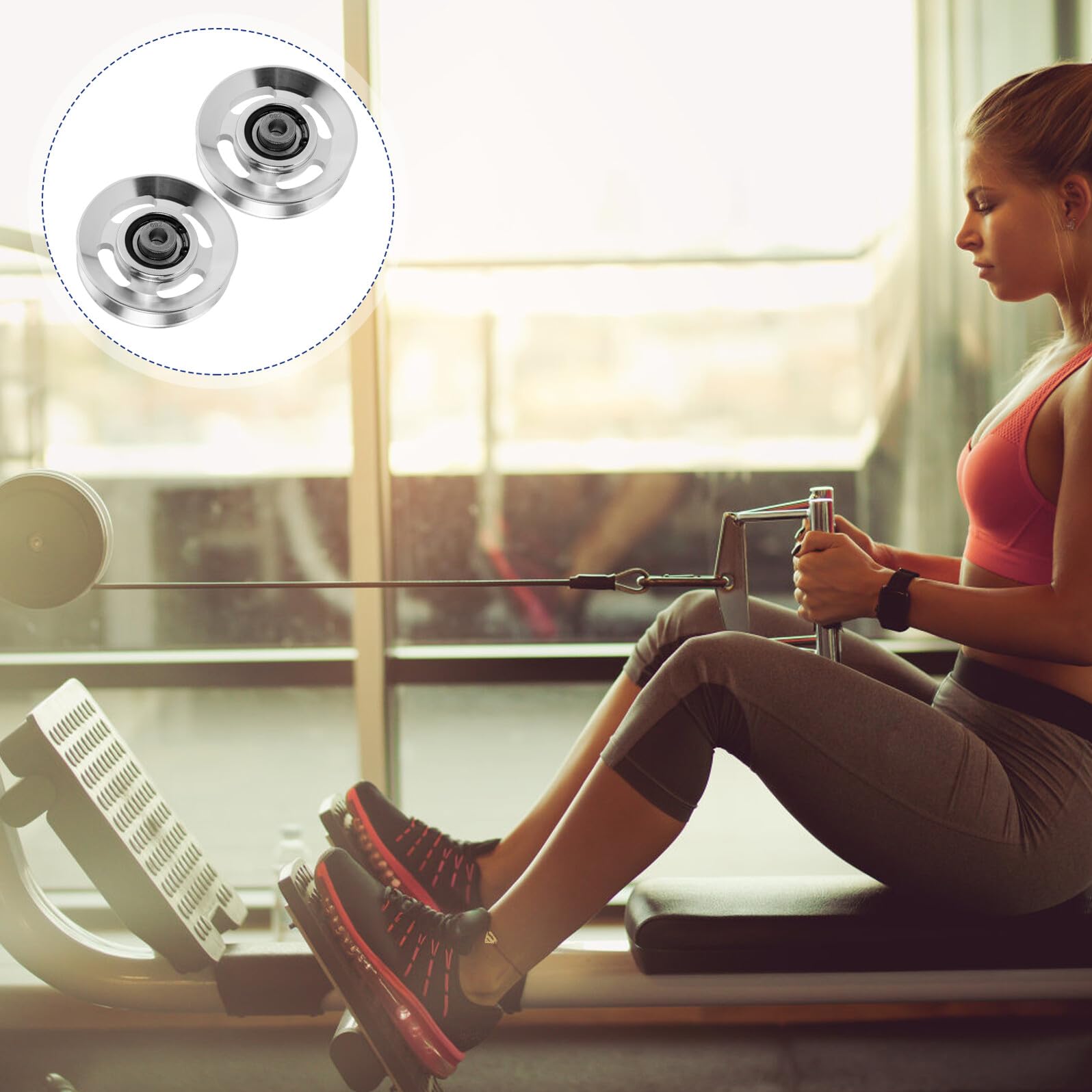 2 Pezzi Pulegge in Alluminio per Fitness Ruote Puleggia Resistenti all Usura per Cavo Palestra Accessori Sostituibili per Attrezzature Palestra Superficie Liscia e Durevole per