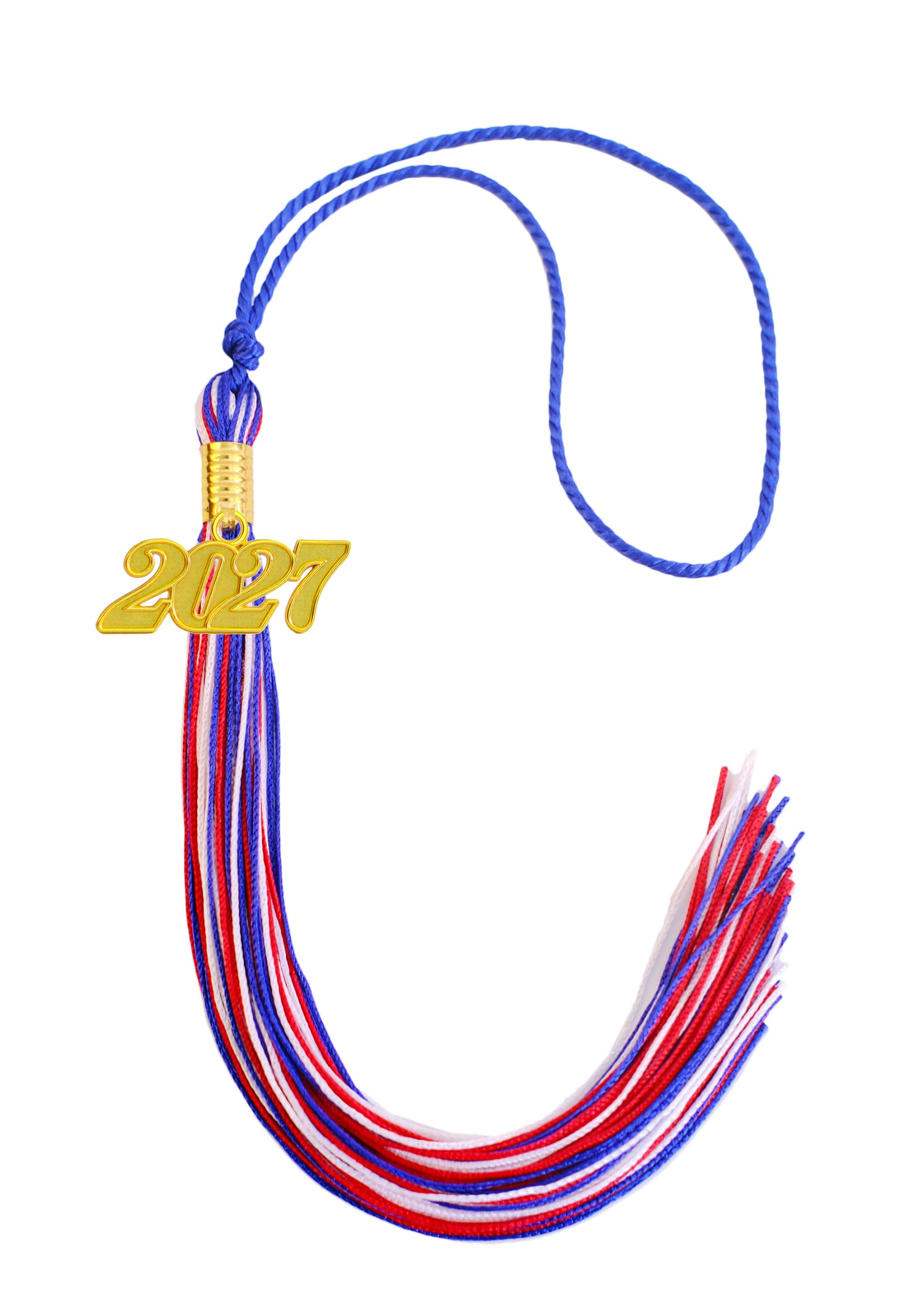 Red White and Blue Graduation Tassel 2027 for Grad Cap