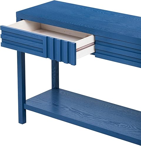 Miniatura 4 de Knocbel Mesa consola de entrada rústica con 2 cajones de almacenamiento y estante inferior, sala de estar, entrada, pasillo, vestíbulo, sofá, mesa