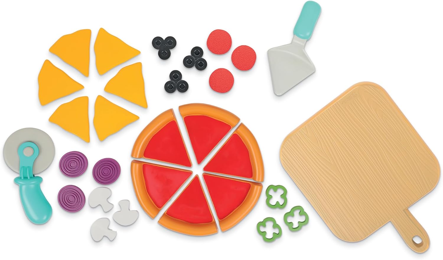 Learning Resources New Sprouts Pizza Night - Play Food Sets for Kids Kitchen, Toddler Pretend Play Food Set, Preschool Toy Pizza, Fine Motor Skills, Kitchen Playset Accessories for Kids