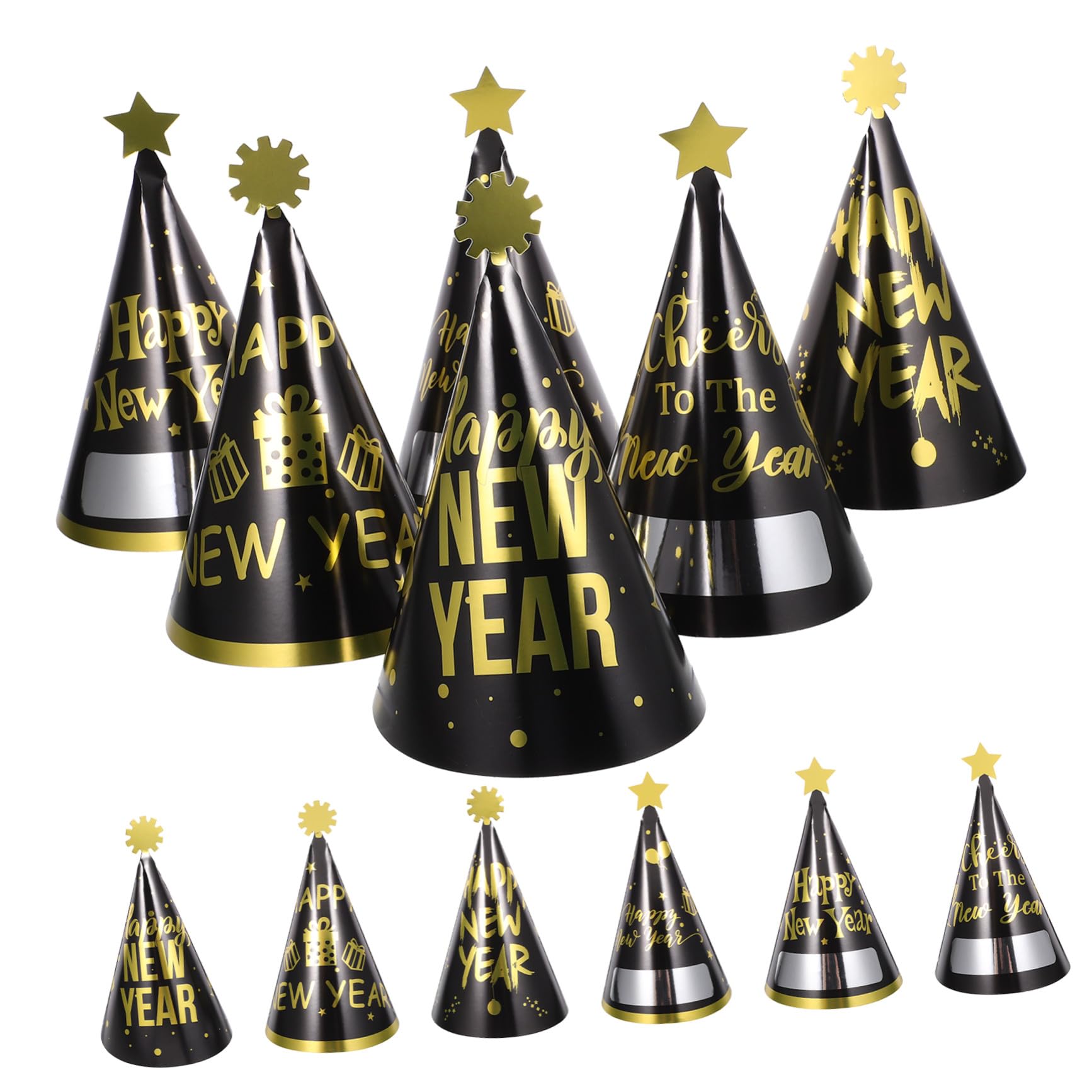 BESPORTBLE 60 Piezas Sombreros Cono para Fiesta de Año Unidades Decoración Ligera y para Celebración y Disfraces
